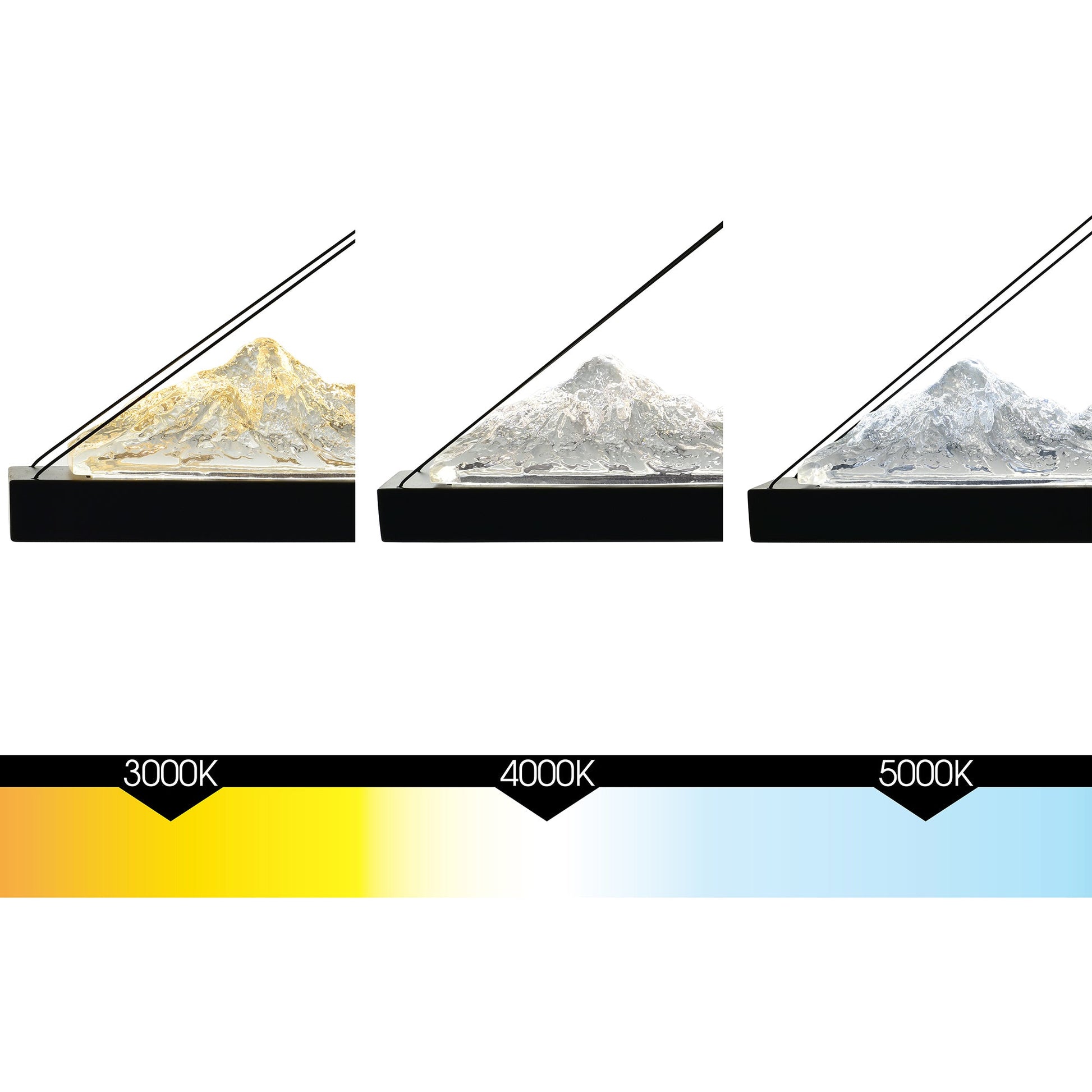 Himalayas Integrated LED 48in Black Chandelier with Handcrafted Glass - CWI Lighting