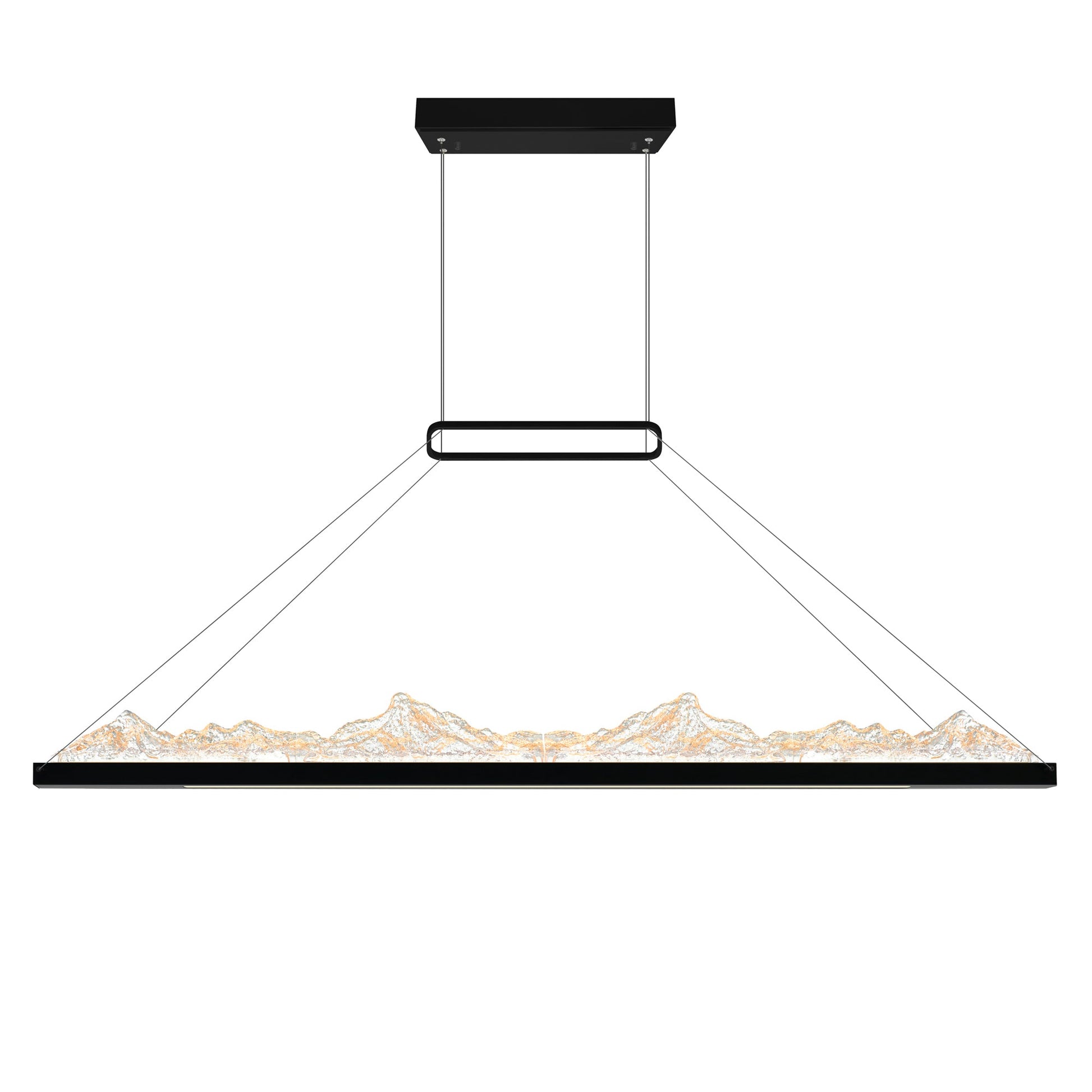 Himalayas Integrated LED 48in Black Chandelier with Handcrafted Glass - CWI Lighting