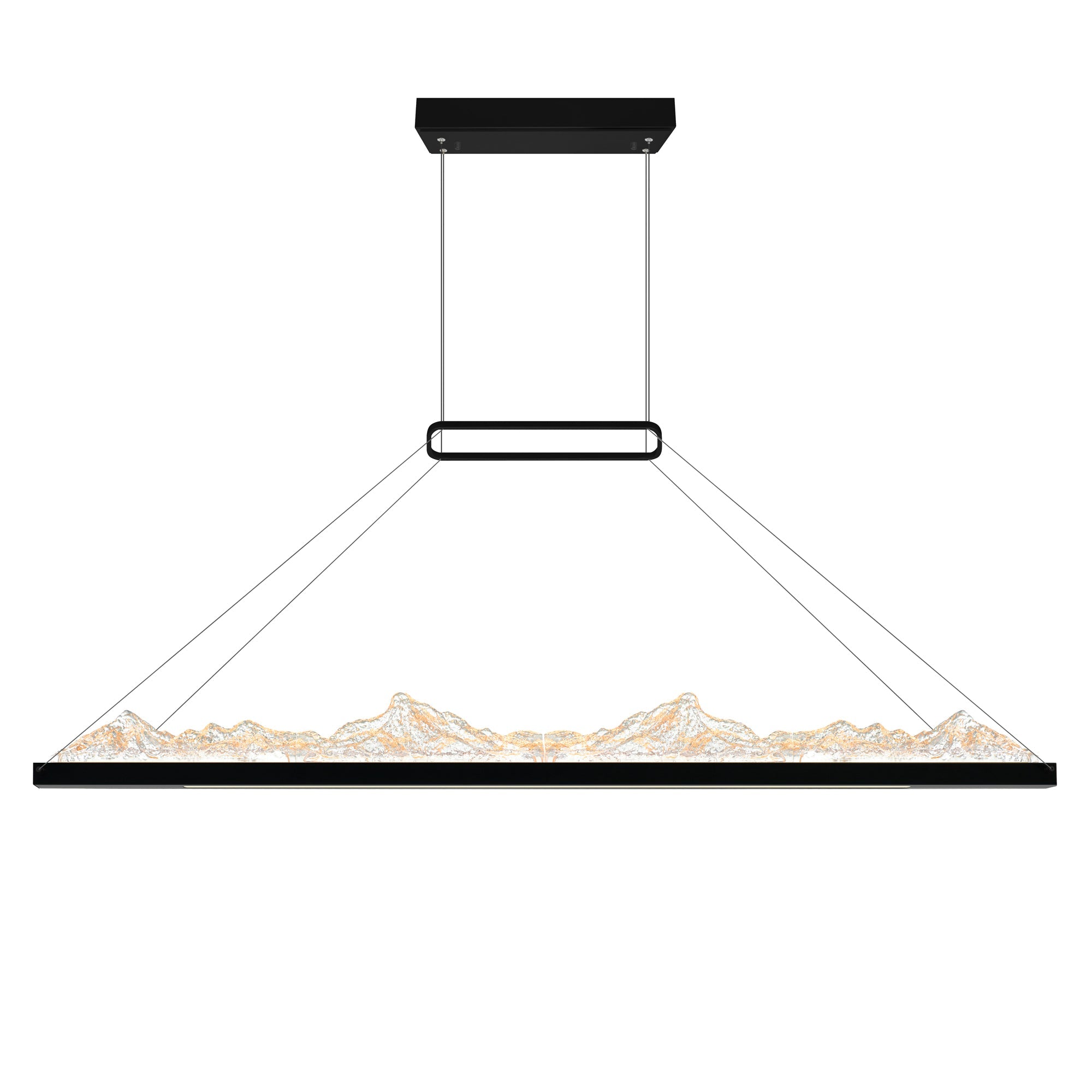 Himalayas Integrated LED 48in Black Chandelier with Handcrafted Glass - CWI Lighting