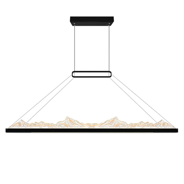 Himalayas Integrated LED 48in Black Chandelier with Handcrafted Glass - CWI Lighting