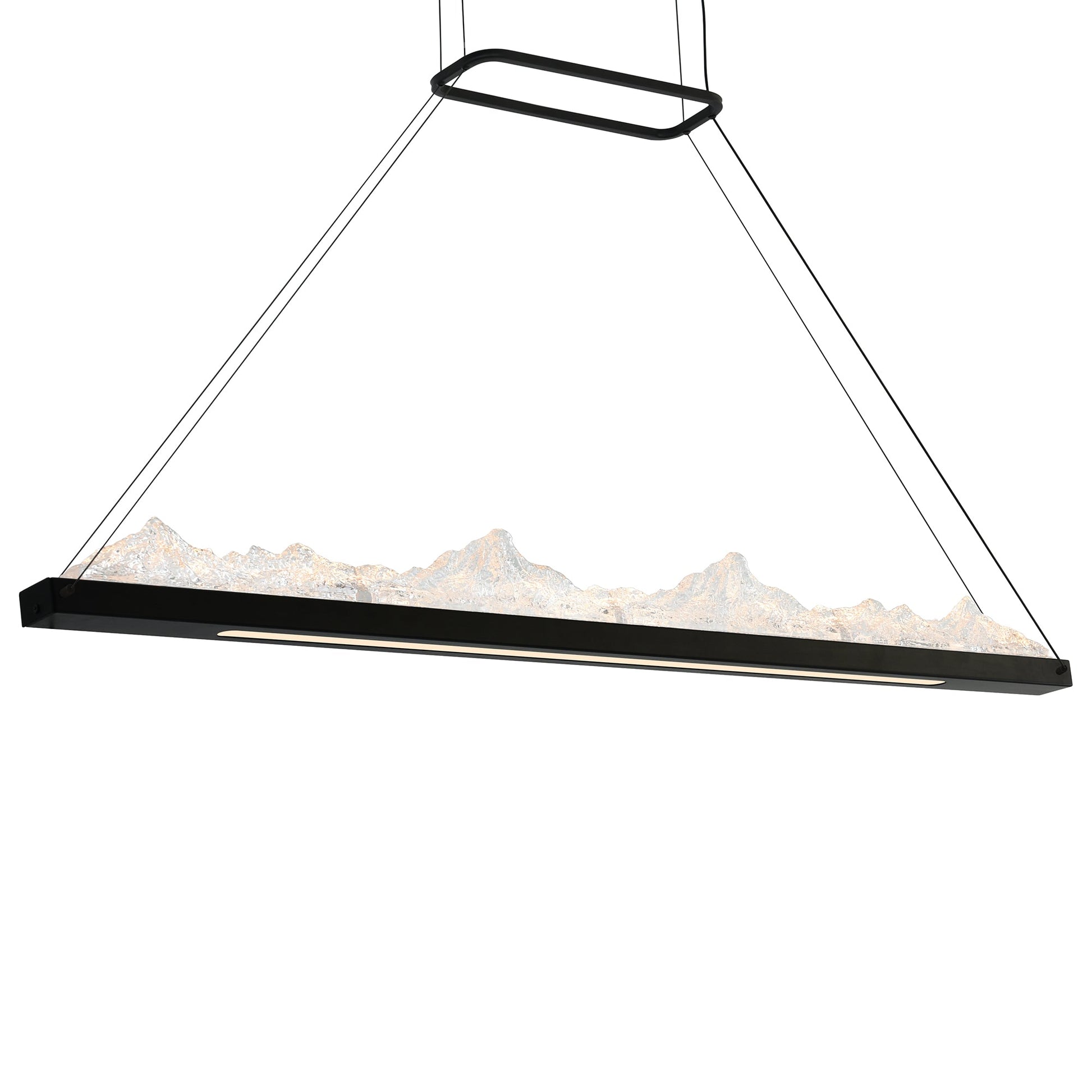 Himalayas Integrated LED 48in Black Chandelier with Handcrafted Glass - CWI Lighting