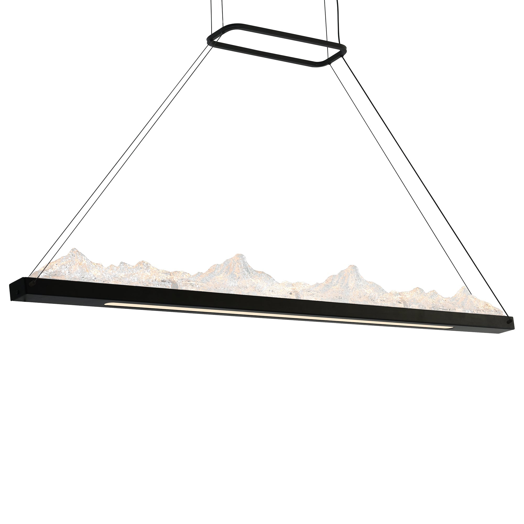 Himalayas Integrated LED 48in Black Chandelier with Handcrafted Glass - CWI Lighting