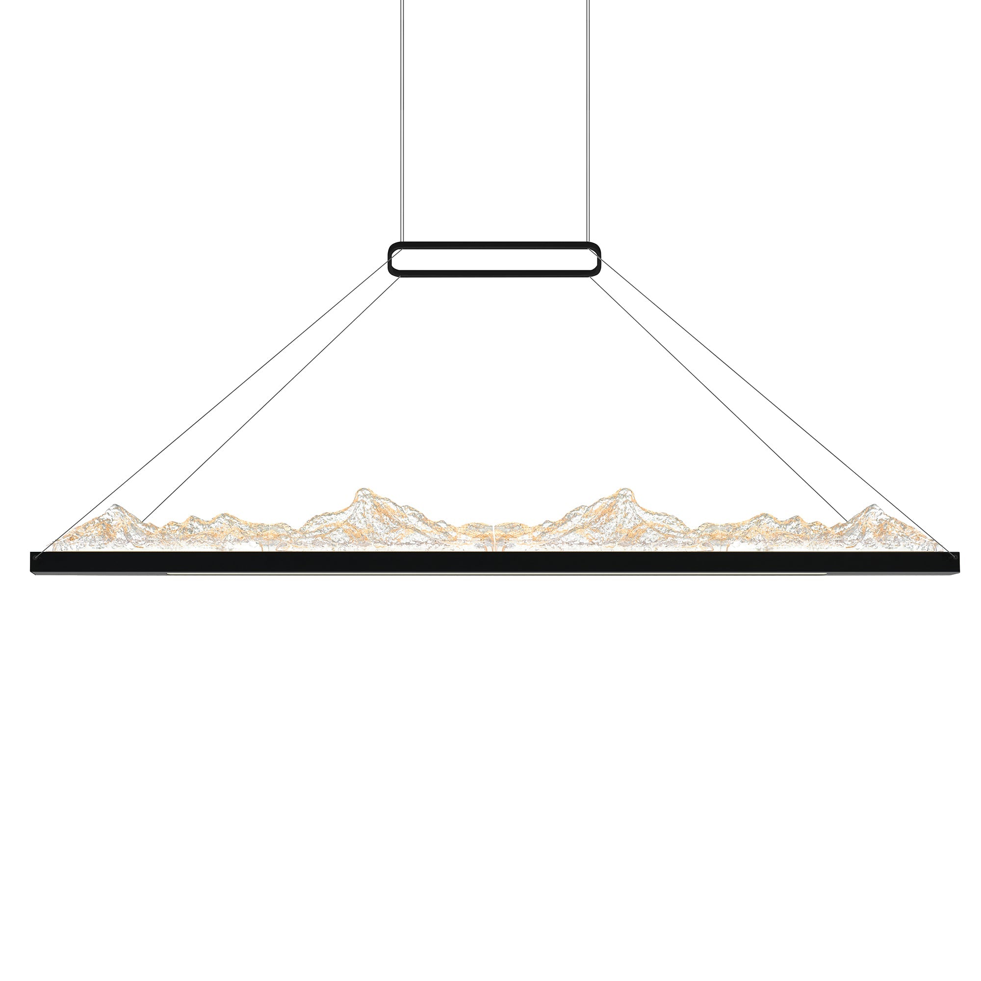 Himalayas Integrated LED 48in Black Chandelier with Handcrafted Glass - CWI Lighting