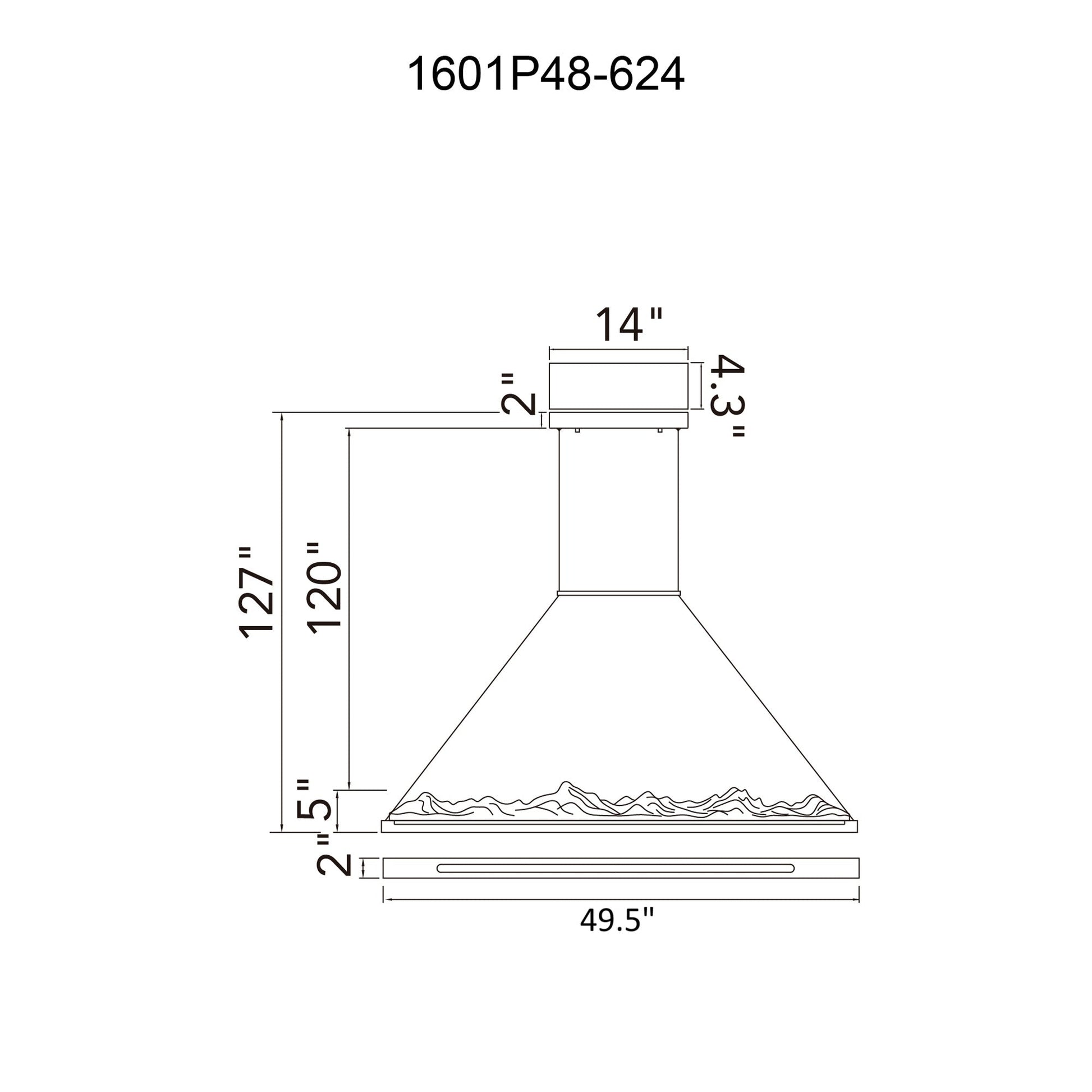Himalayas Integrated LED 48in Brass Chandelier with Handcrafted Glass - CWI Lighting