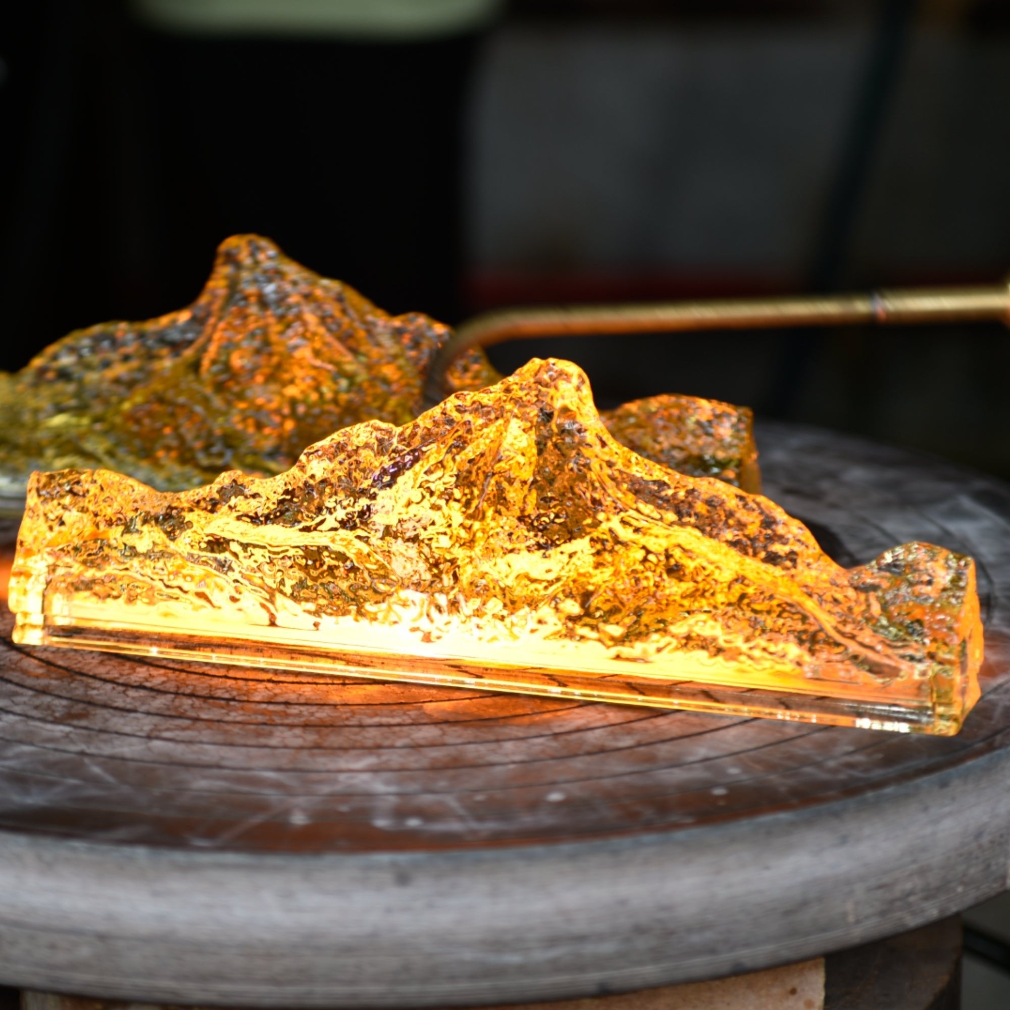 Himalayas Integrated LED 48in Brass Chandelier with Handcrafted Glass - CWI Lighting