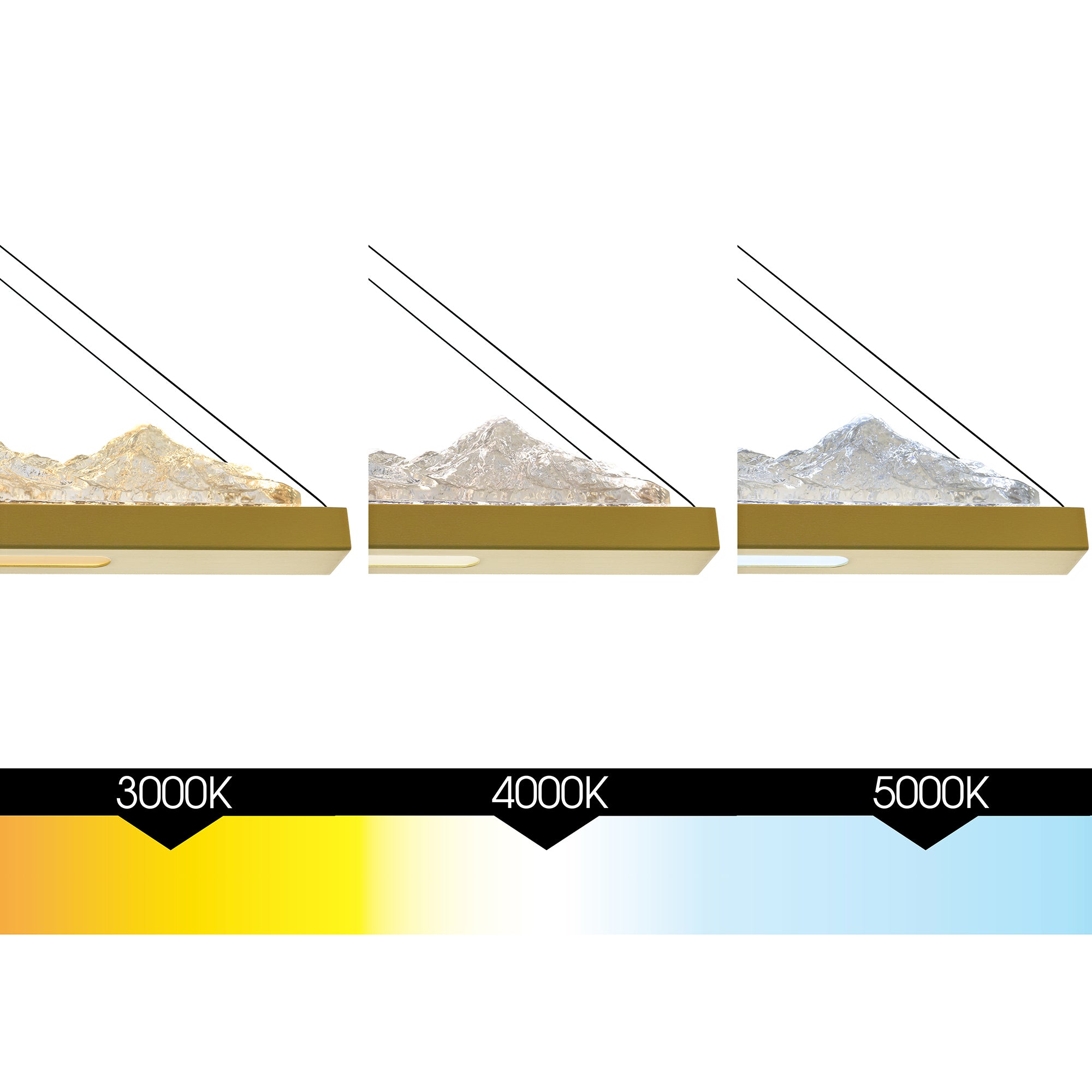 Himalayas Integrated LED 48in Brass Chandelier with Handcrafted Glass - CWI Lighting