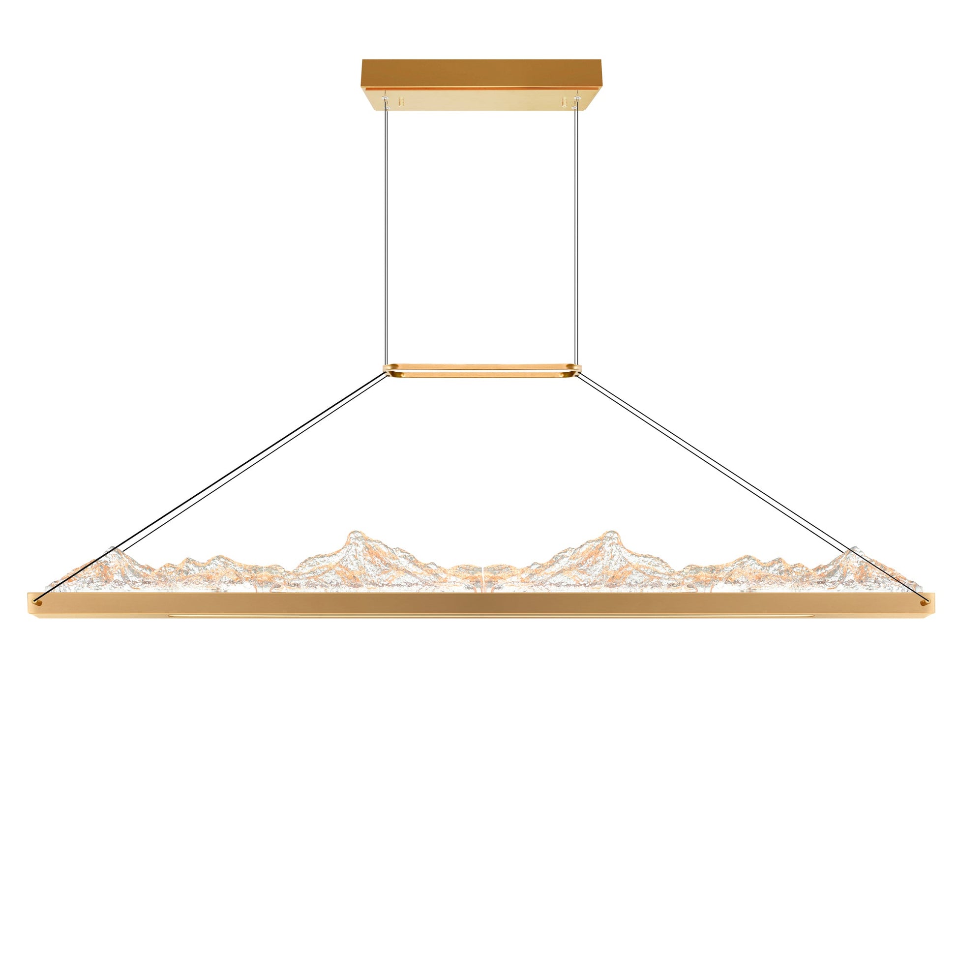 Himalayas Integrated LED 48in Brass Chandelier with Handcrafted Glass - CWI Lighting