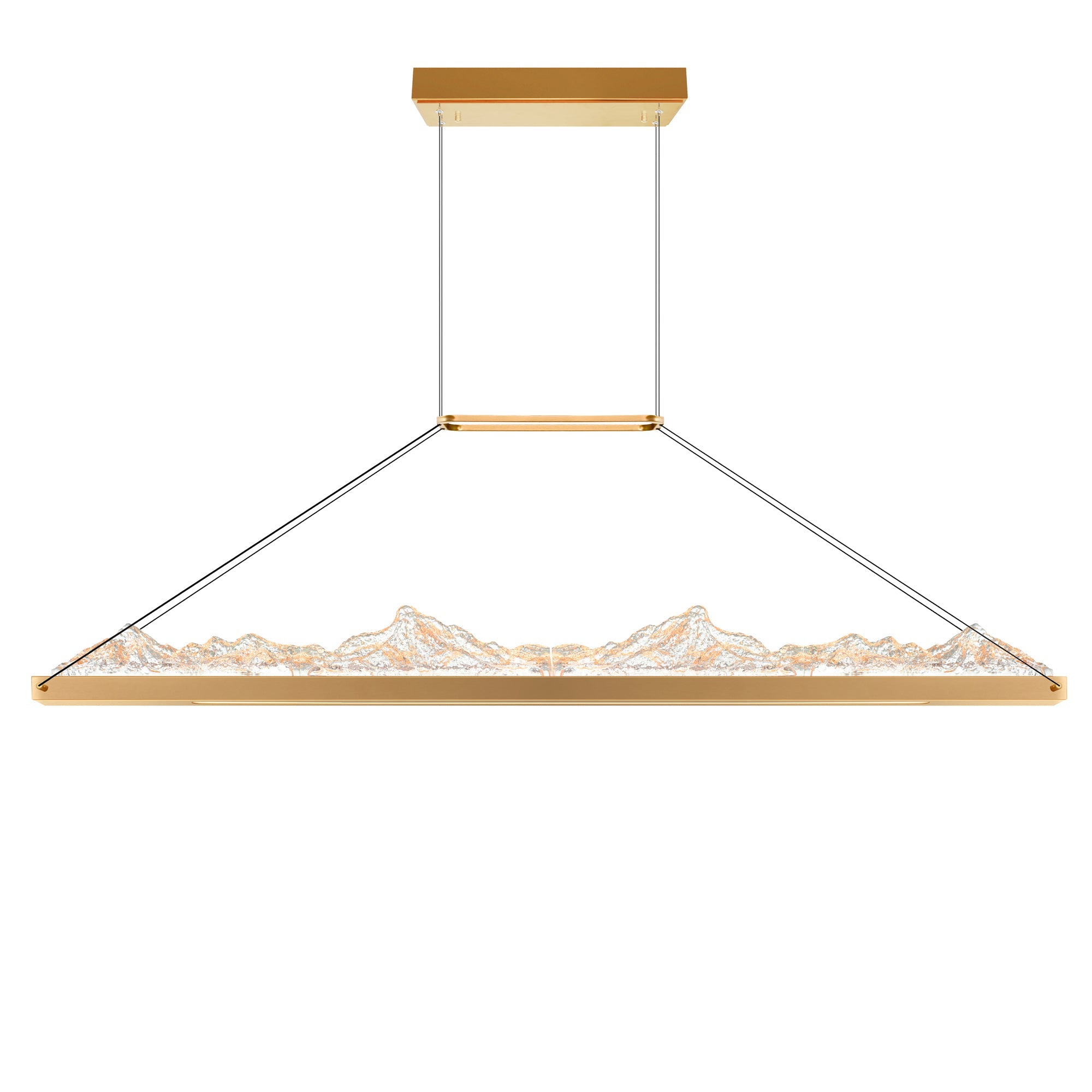 Himalayas Integrated LED 48in Brass Chandelier with Handcrafted Glass - CWI Lighting