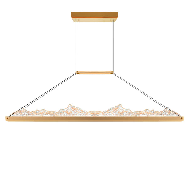 Himalayas Integrated LED 48in Brass Chandelier with Handcrafted Glass - CWI Lighting