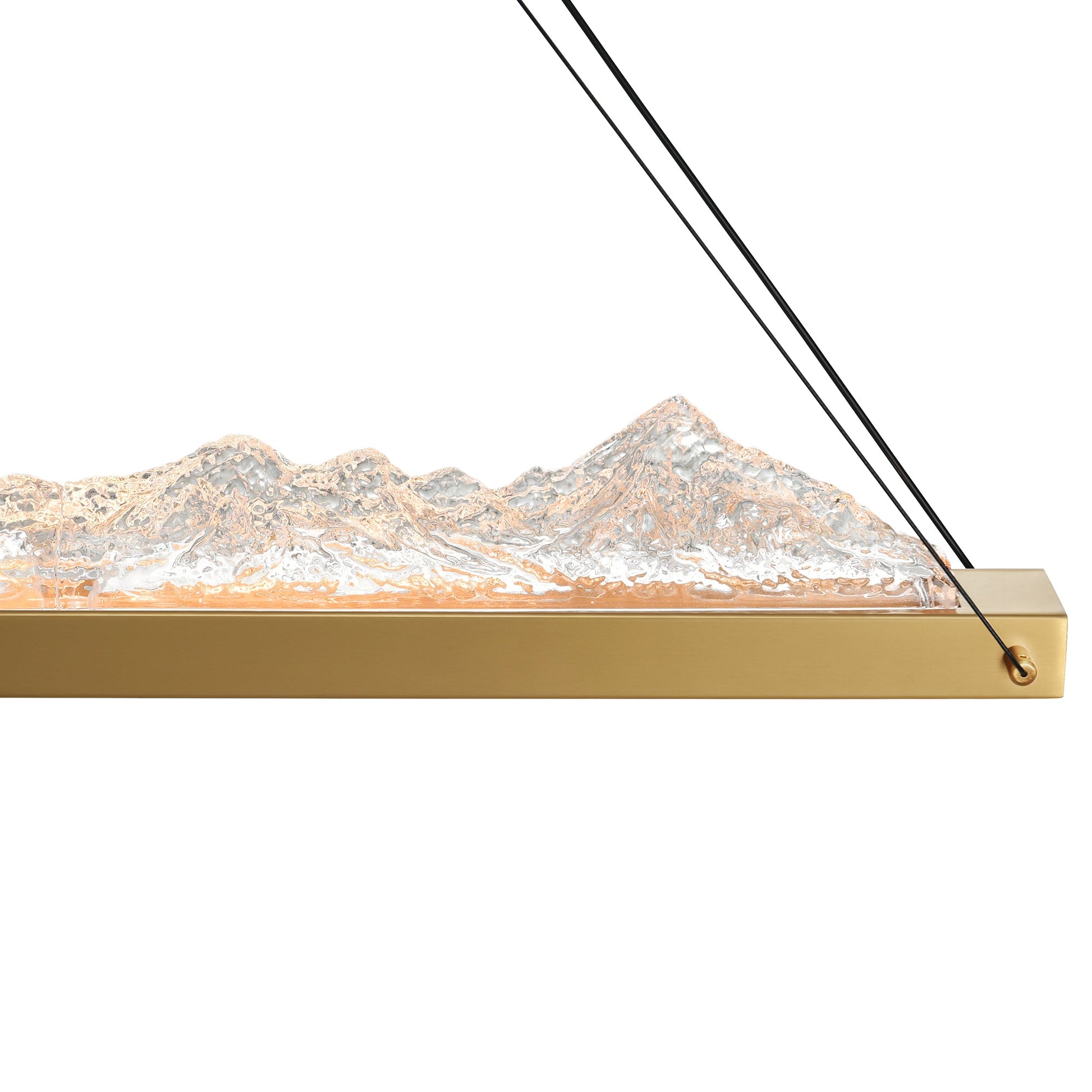 Himalayas Integrated LED 48in Brass Chandelier with Handcrafted Glass - CWI Lighting