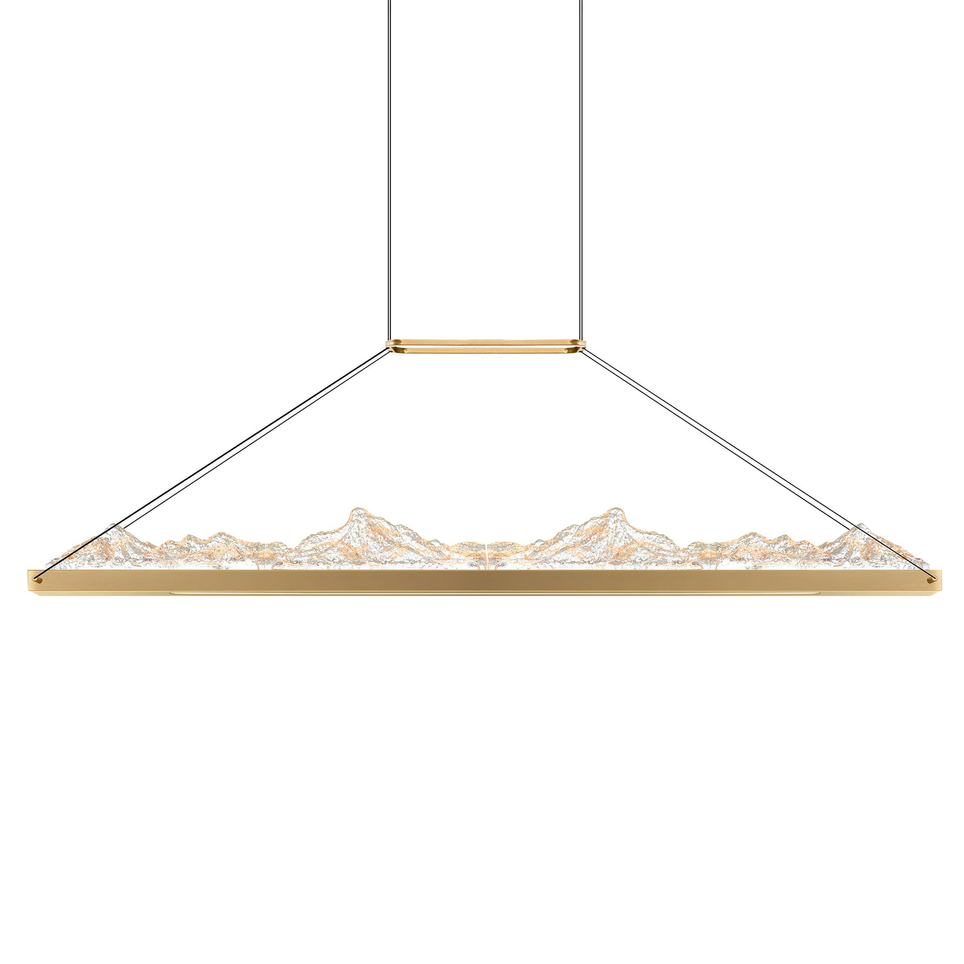 Himalayas Integrated LED 48in Brass Chandelier with Handcrafted Glass - CWI Lighting