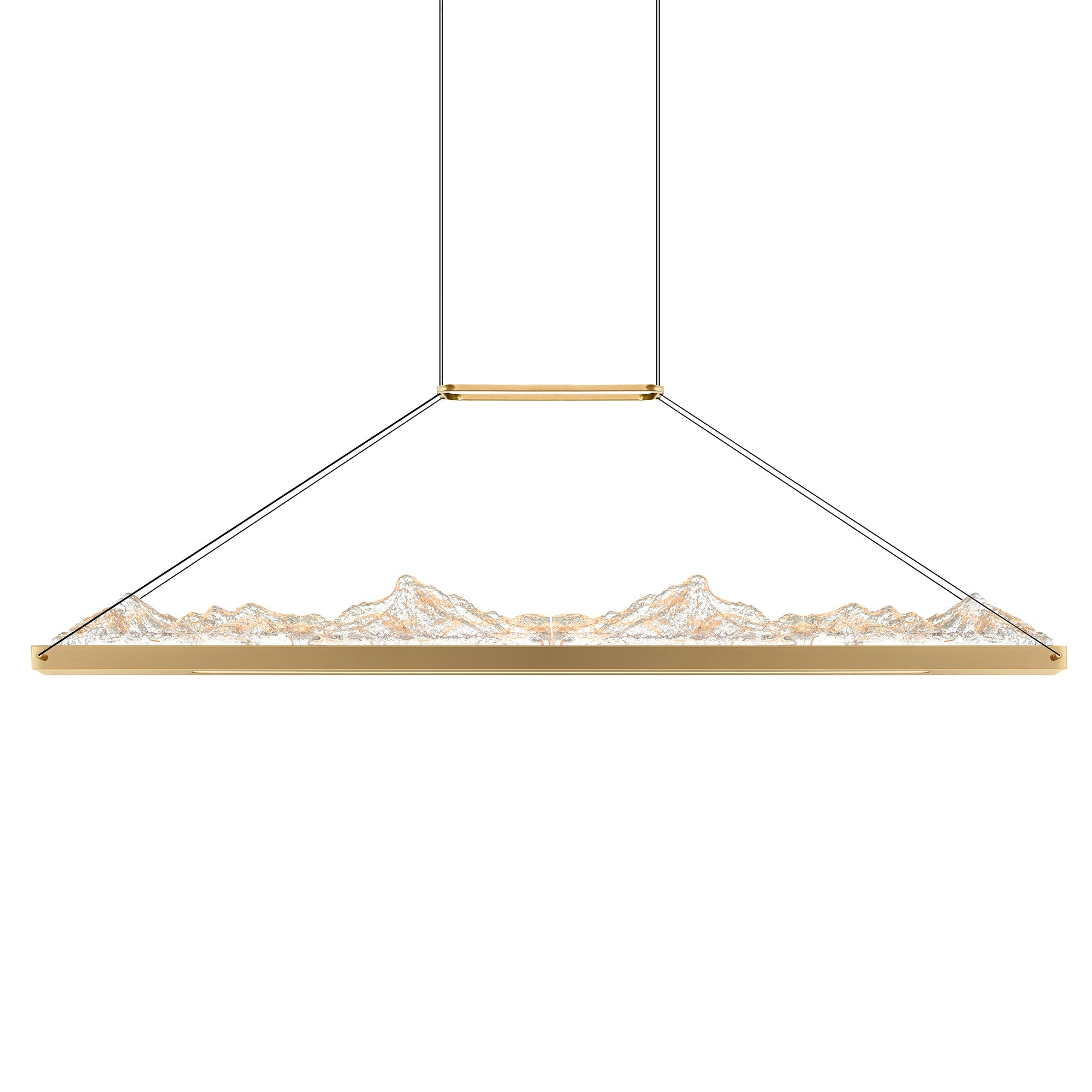 Himalayas Integrated LED 48in Brass Chandelier with Handcrafted Glass - CWI Lighting