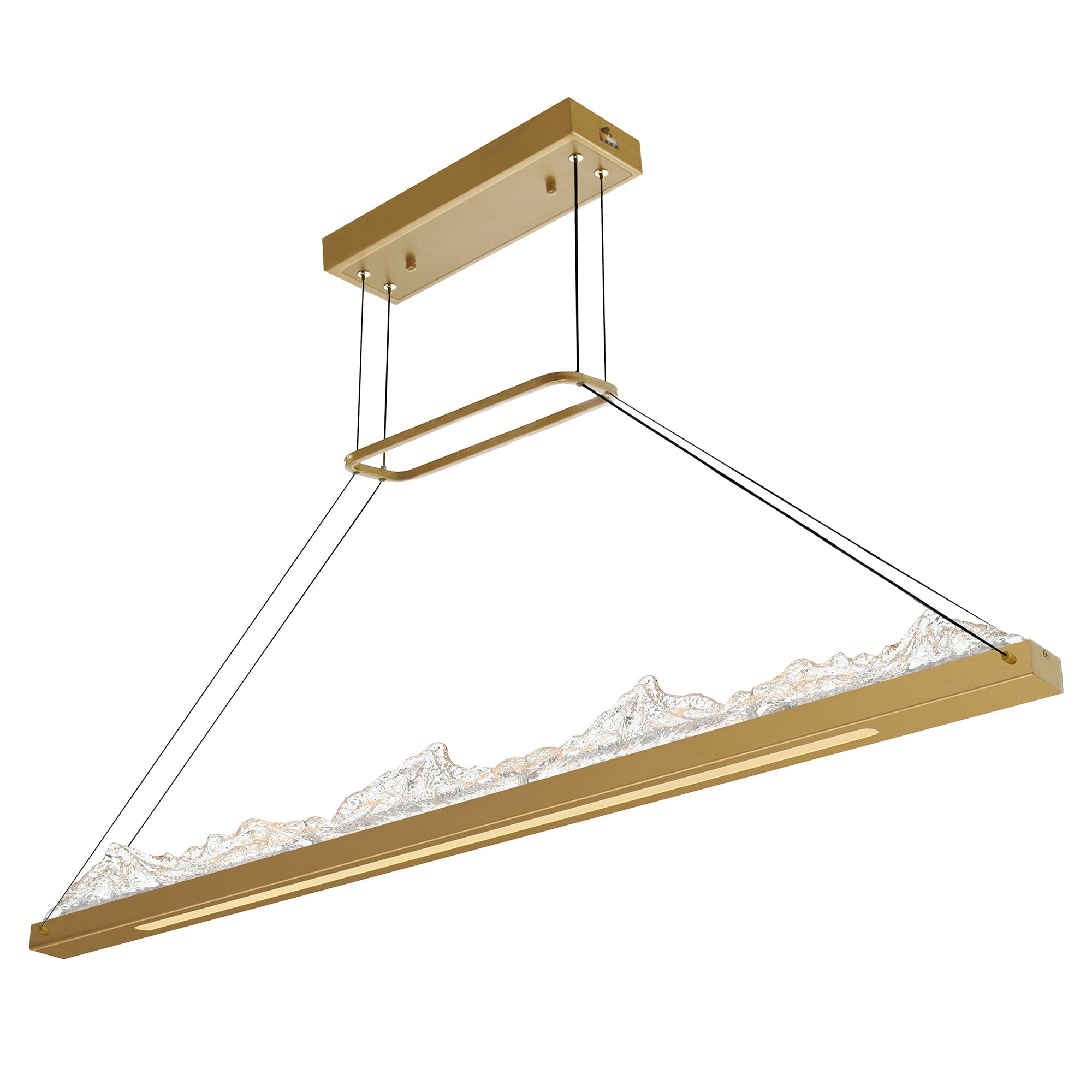 Himalayas Integrated LED 48in Brass Chandelier with Handcrafted Glass - CWI Lighting