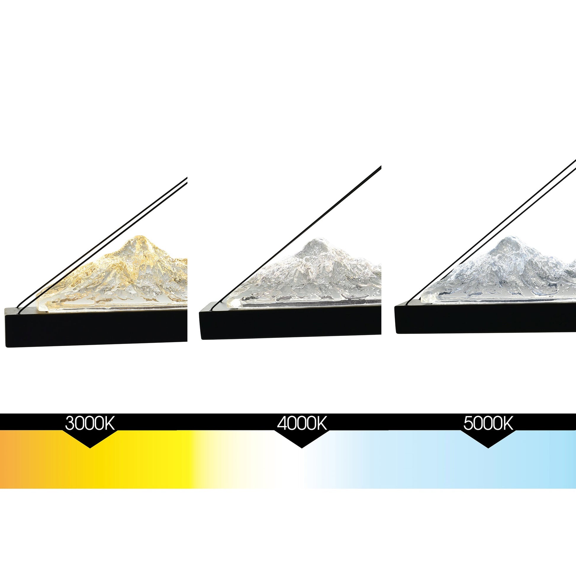 Himalayas Integrated LED 62in Black Chandelier with Handcrafted Glass - CWI Lighting