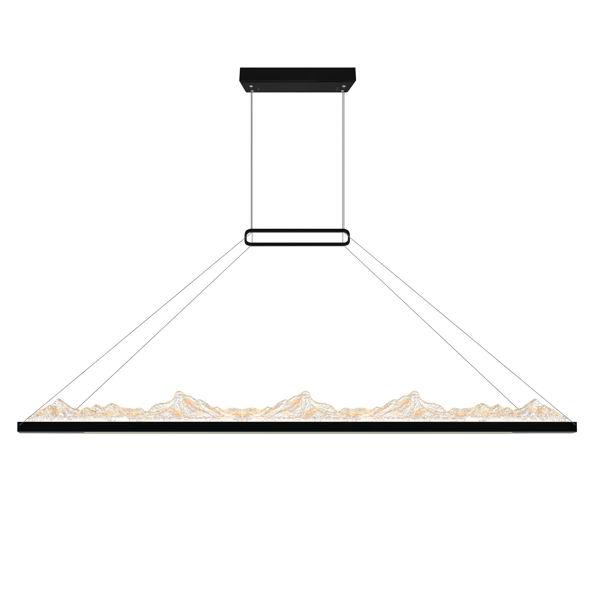 Himalayas Integrated LED 62in Black Chandelier with Handcrafted Glass - CWI Lighting