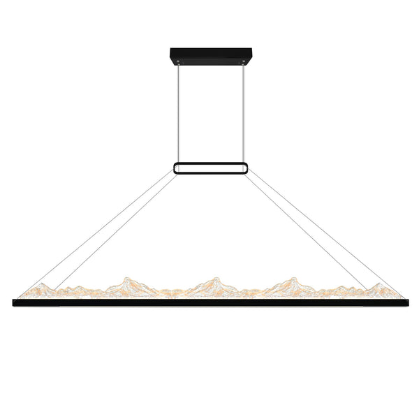 Himalayas Integrated LED 62in Black Chandelier with Handcrafted Glass - CWI Lighting