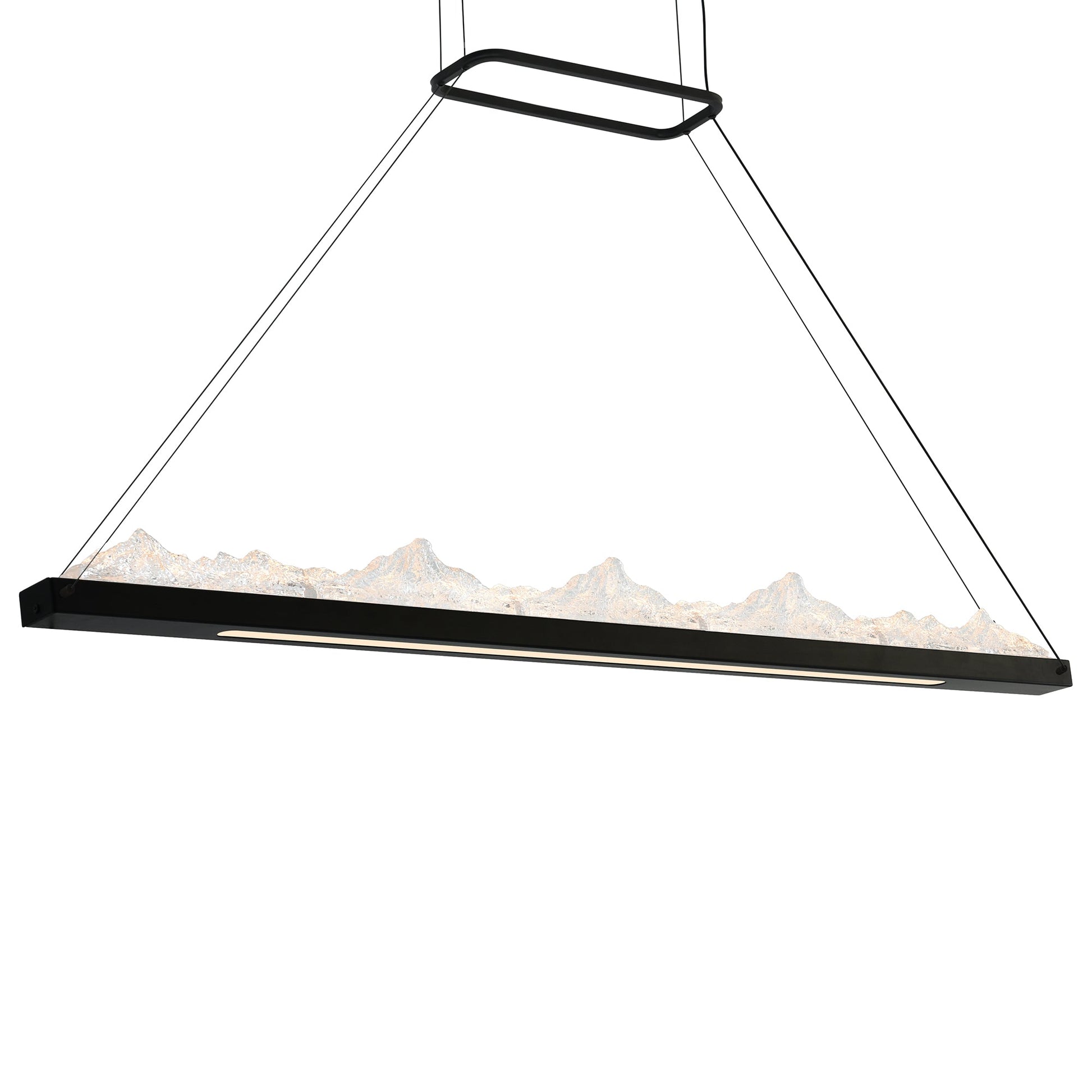 Himalayas Integrated LED 62in Black Chandelier with Handcrafted Glass - CWI Lighting