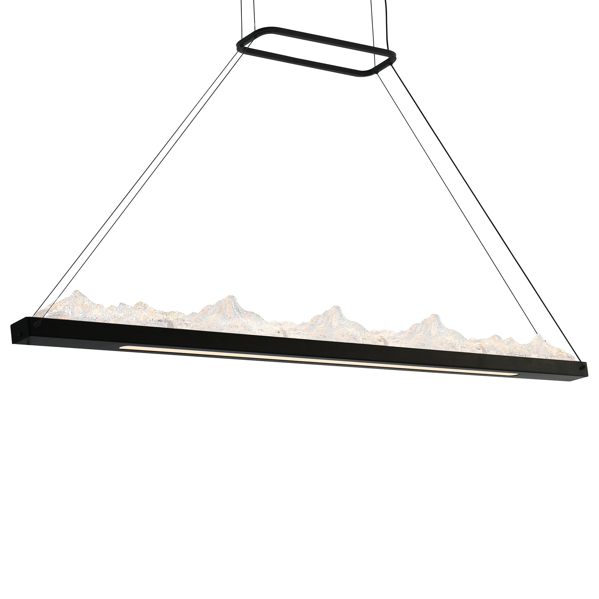 Himalayas Integrated LED 62in Black Chandelier with Handcrafted Glass - CWI Lighting