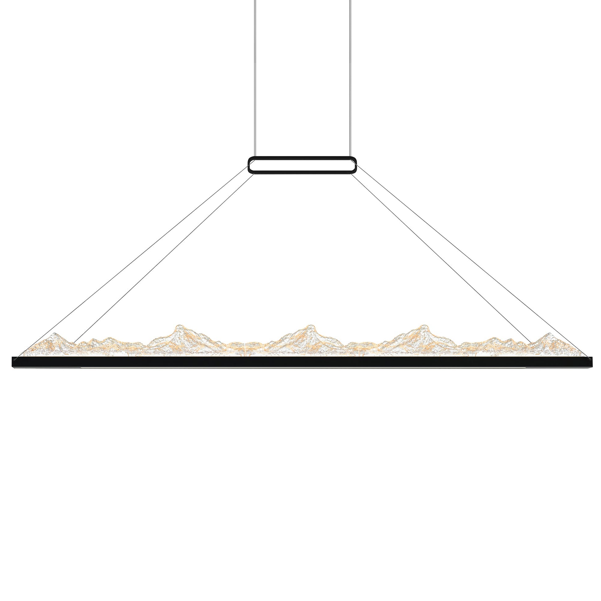 Himalayas Integrated LED 62in Black Chandelier with Handcrafted Glass - CWI Lighting