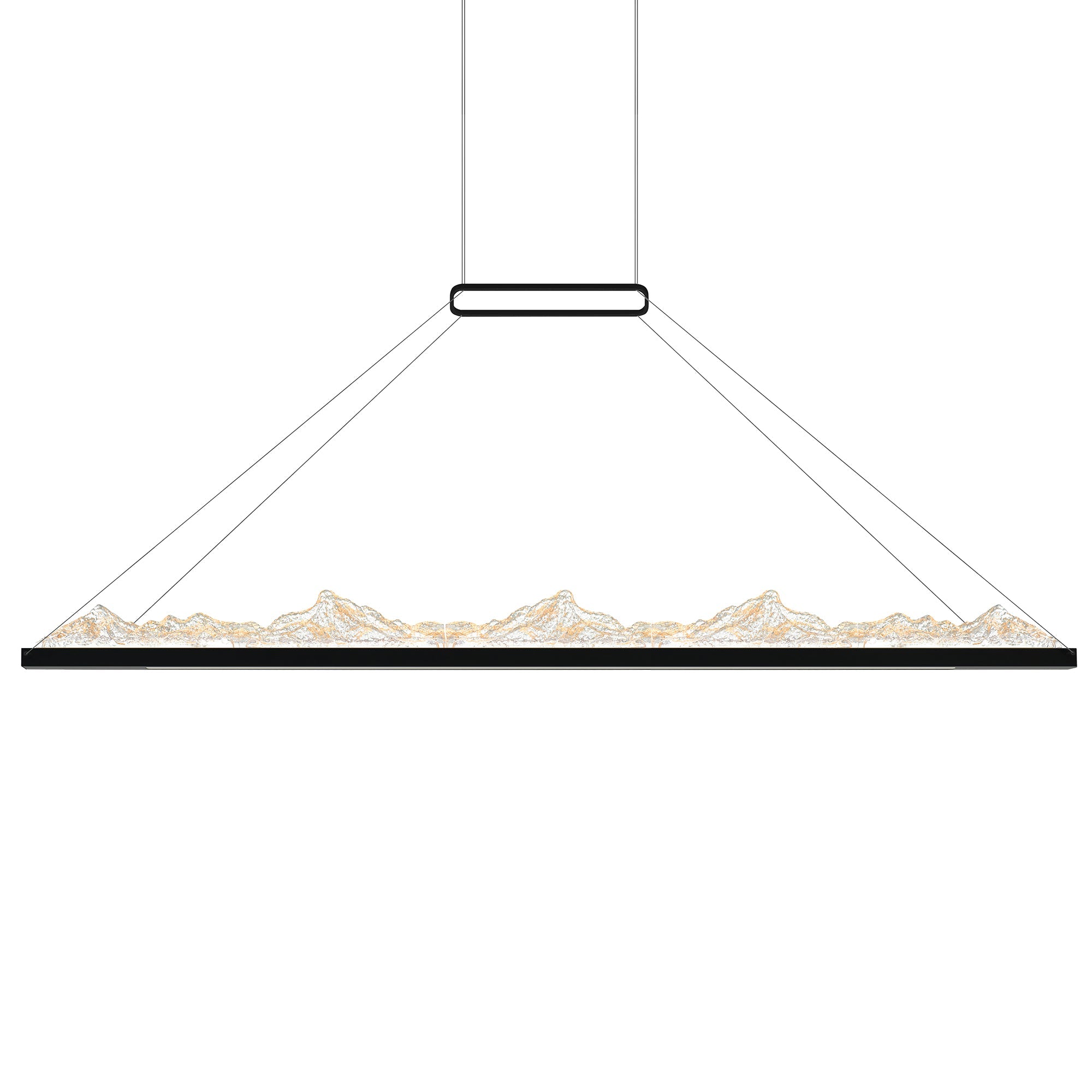 Himalayas Integrated LED 62in Black Chandelier with Handcrafted Glass - CWI Lighting