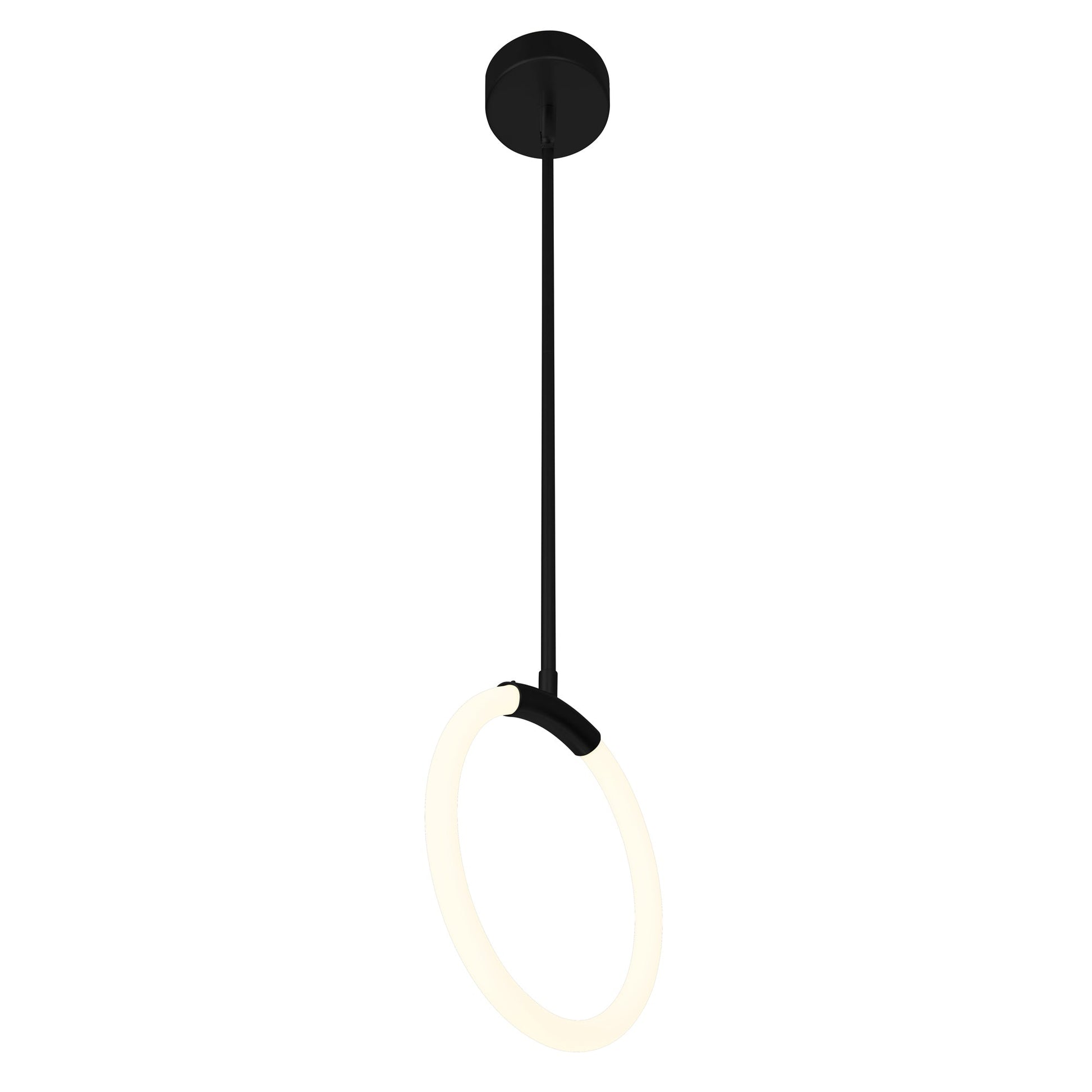 Hoops Integrated LED 10in Black Mini Pendant - CWI Lighting