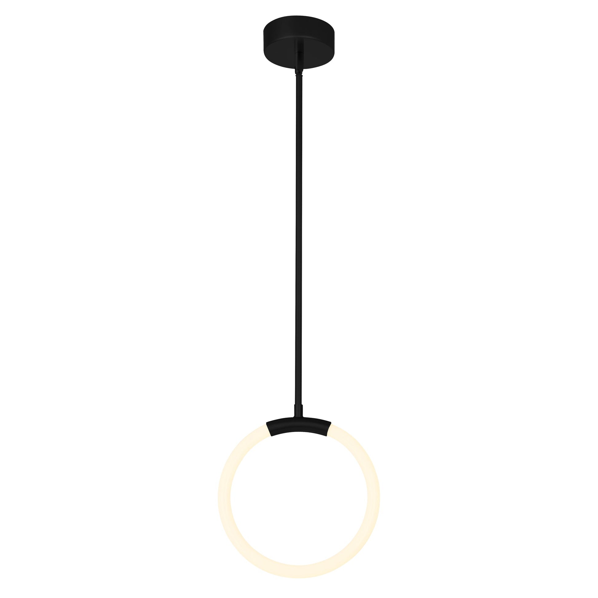 Hoops Integrated LED 10in Black Mini Pendant - CWI Lighting
