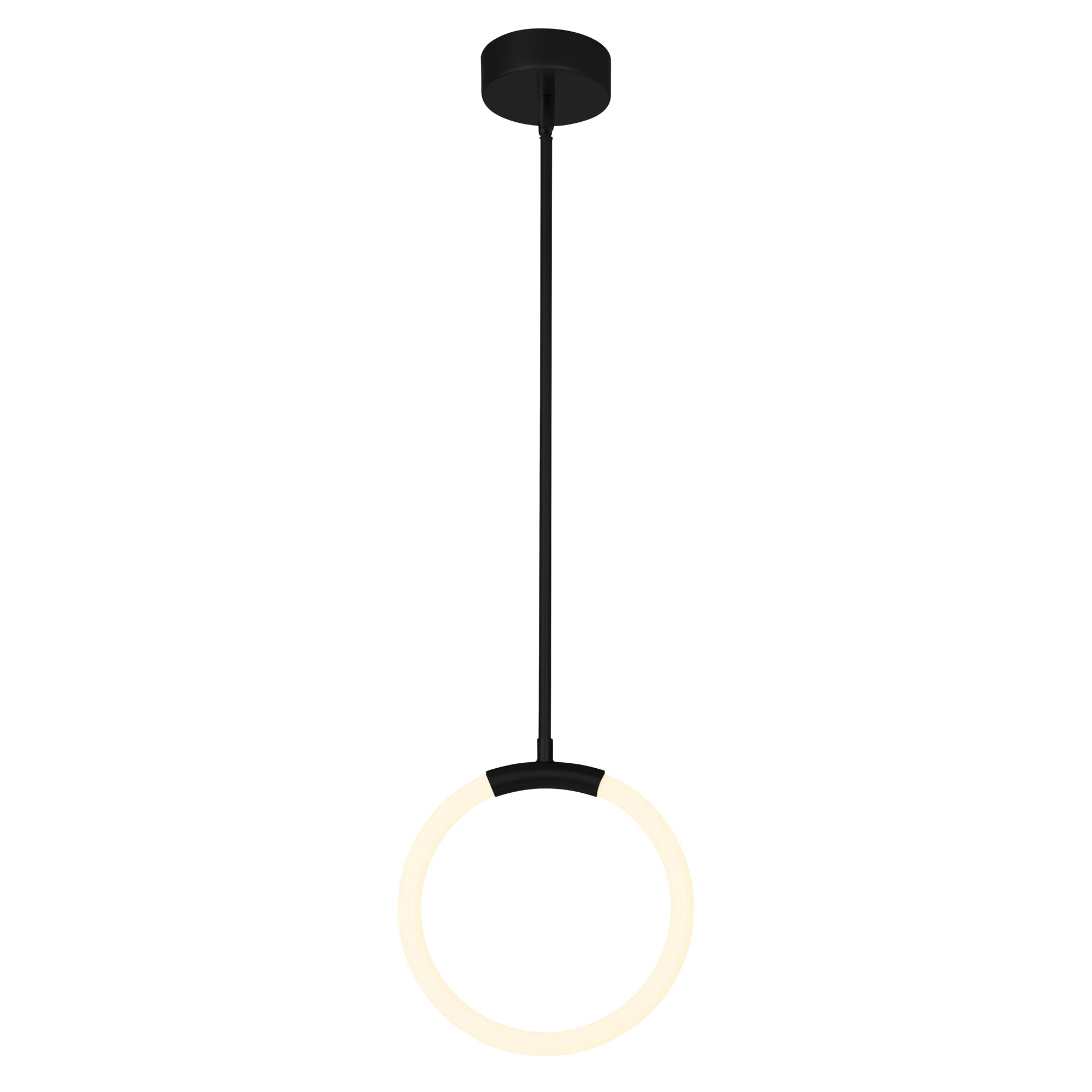 Hoops Integrated LED 10in Black Mini Pendant - CWI Lighting