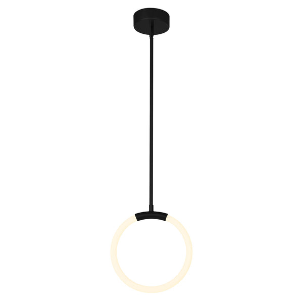 Hoops Integrated LED 10in Black Mini Pendant - CWI Lighting