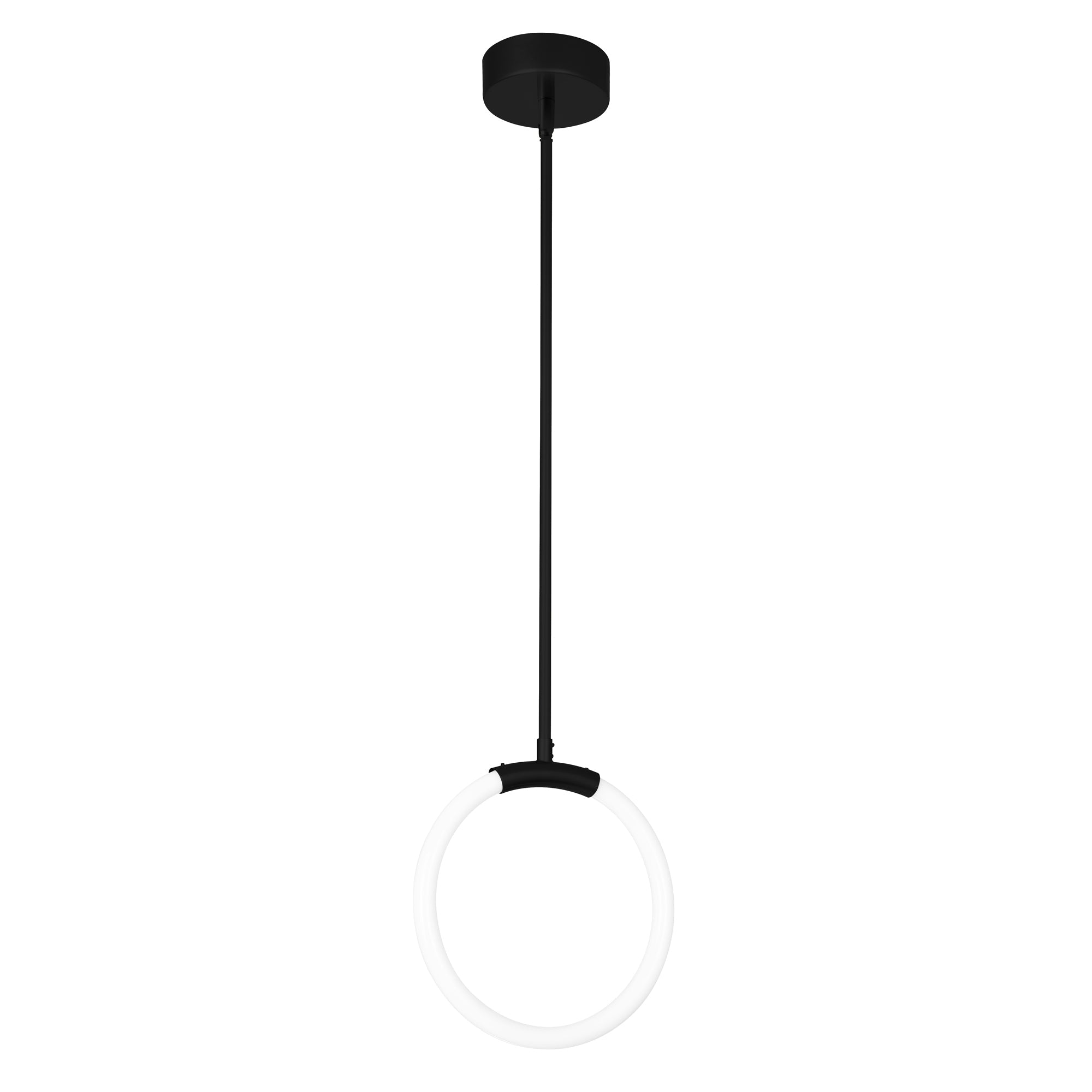 Hoops Integrated LED 10in Black Mini Pendant - CWI Lighting