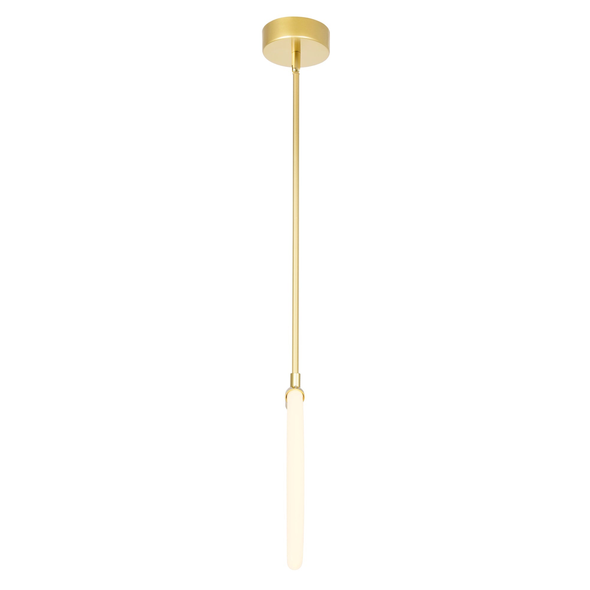 Hoops Integrated LED 10in Satin Gold Mini Pendant - CWI Lighting