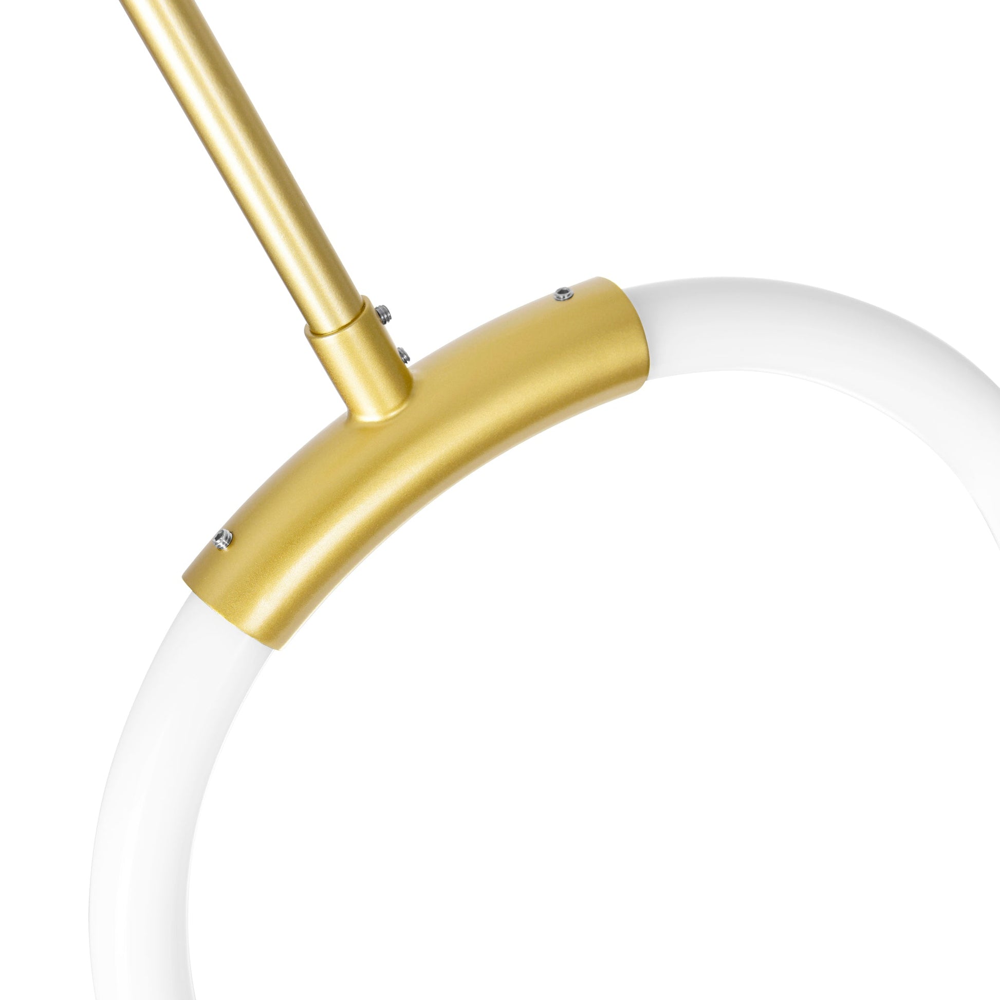 Hoops Integrated LED 10in Satin Gold Mini Pendant - CWI Lighting