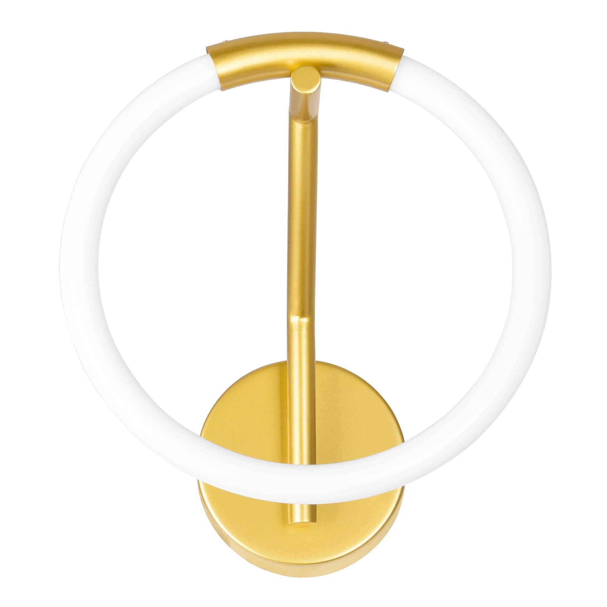 Hoops Integrated LED 10in Satin Gold Wall Sconce - CWI Lighting