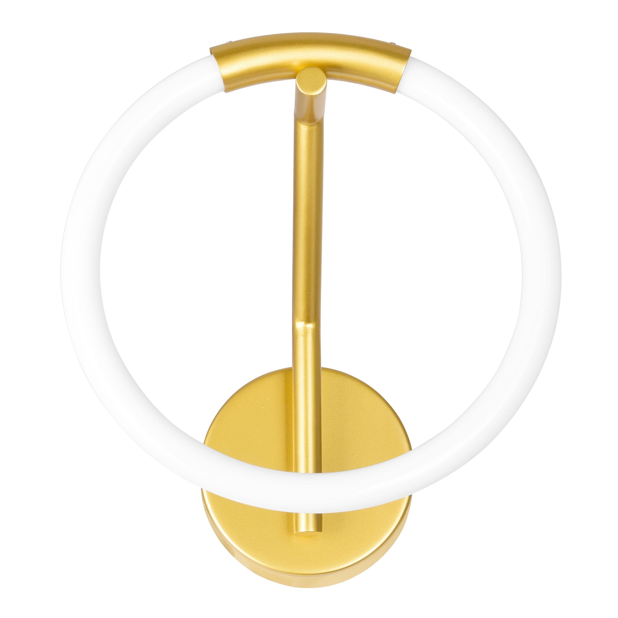 Hoops Integrated LED 10in Satin Gold Wall Sconce - CWI Lighting