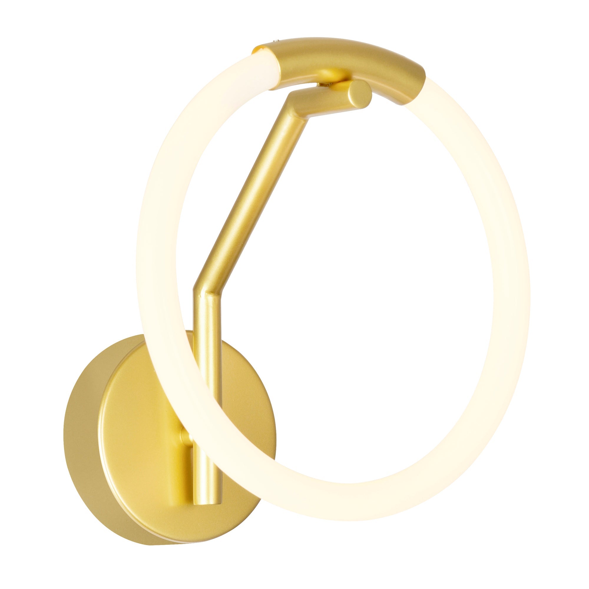 Hoops Integrated LED 10in Satin Gold Wall Sconce - CWI Lighting