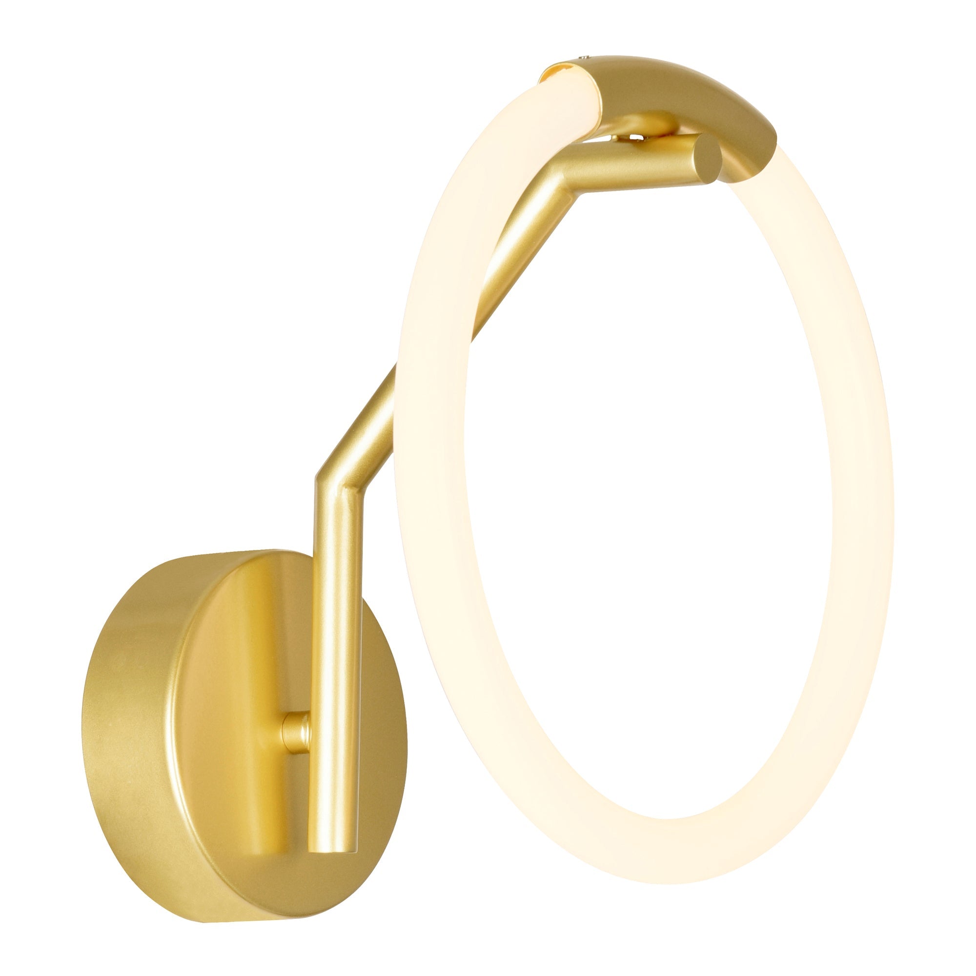 Hoops Integrated LED 10in Satin Gold Wall Sconce - CWI Lighting