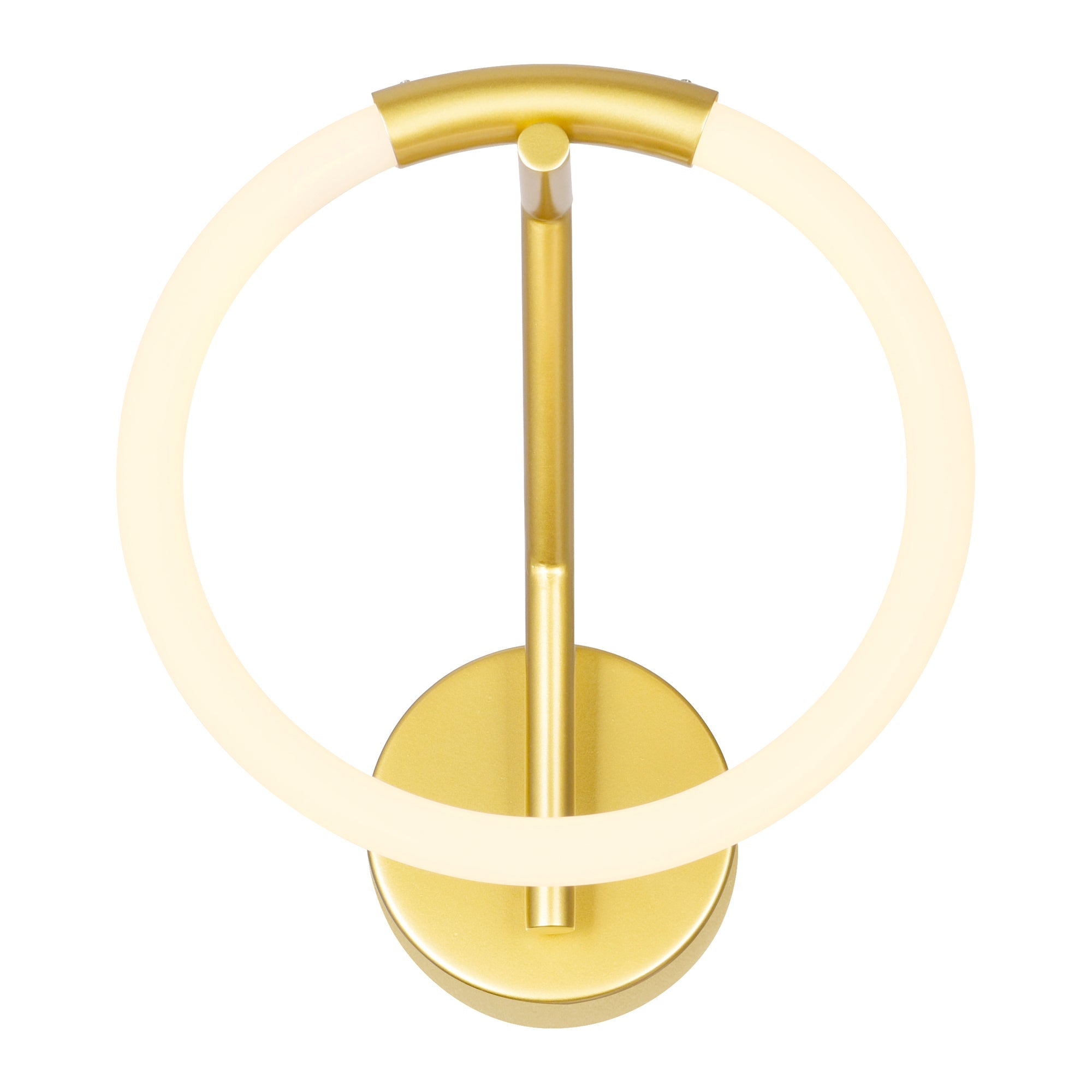 Hoops Integrated LED 10in Satin Gold Wall Sconce - CWI Lighting