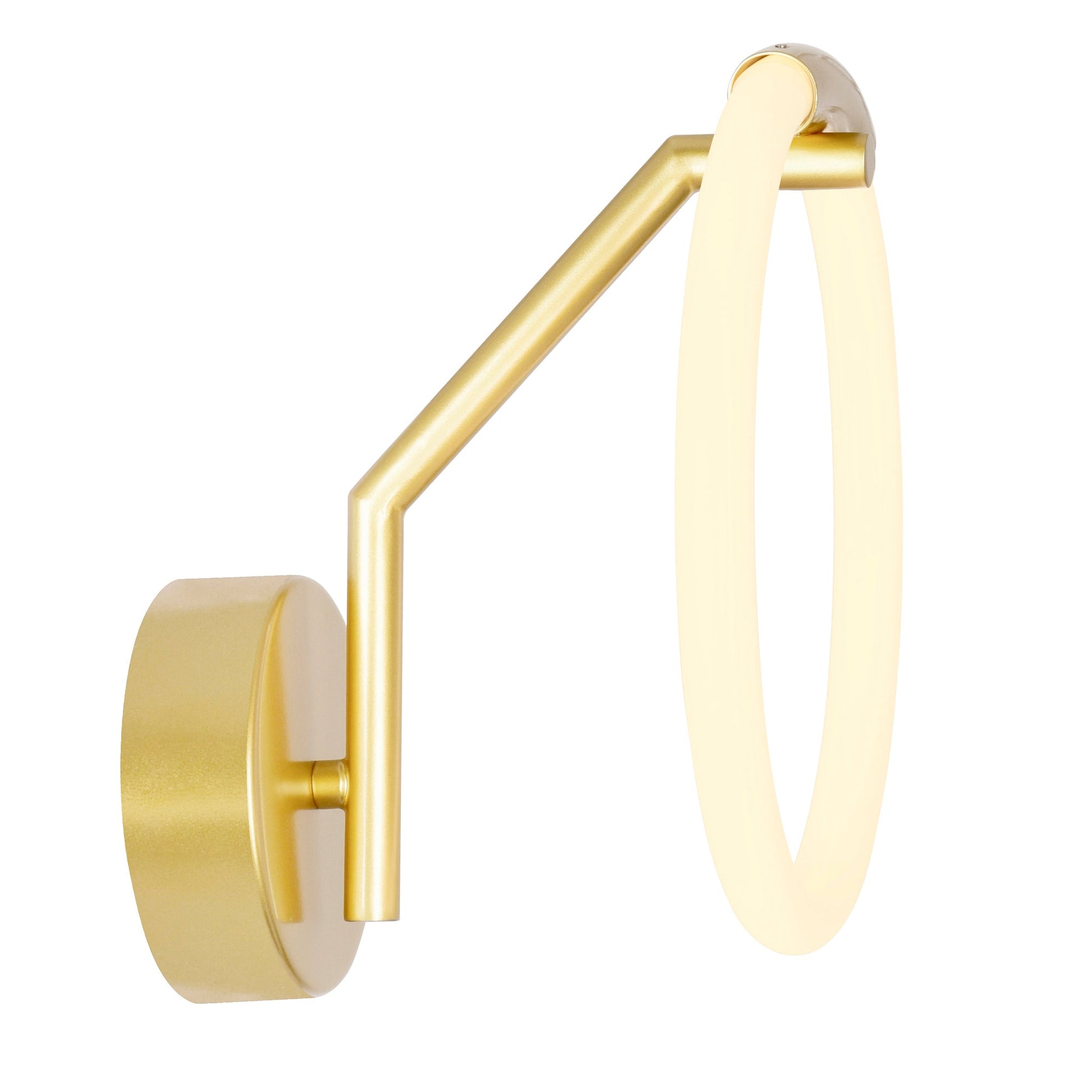 Hoops Integrated LED 10in Satin Gold Wall Sconce - CWI Lighting