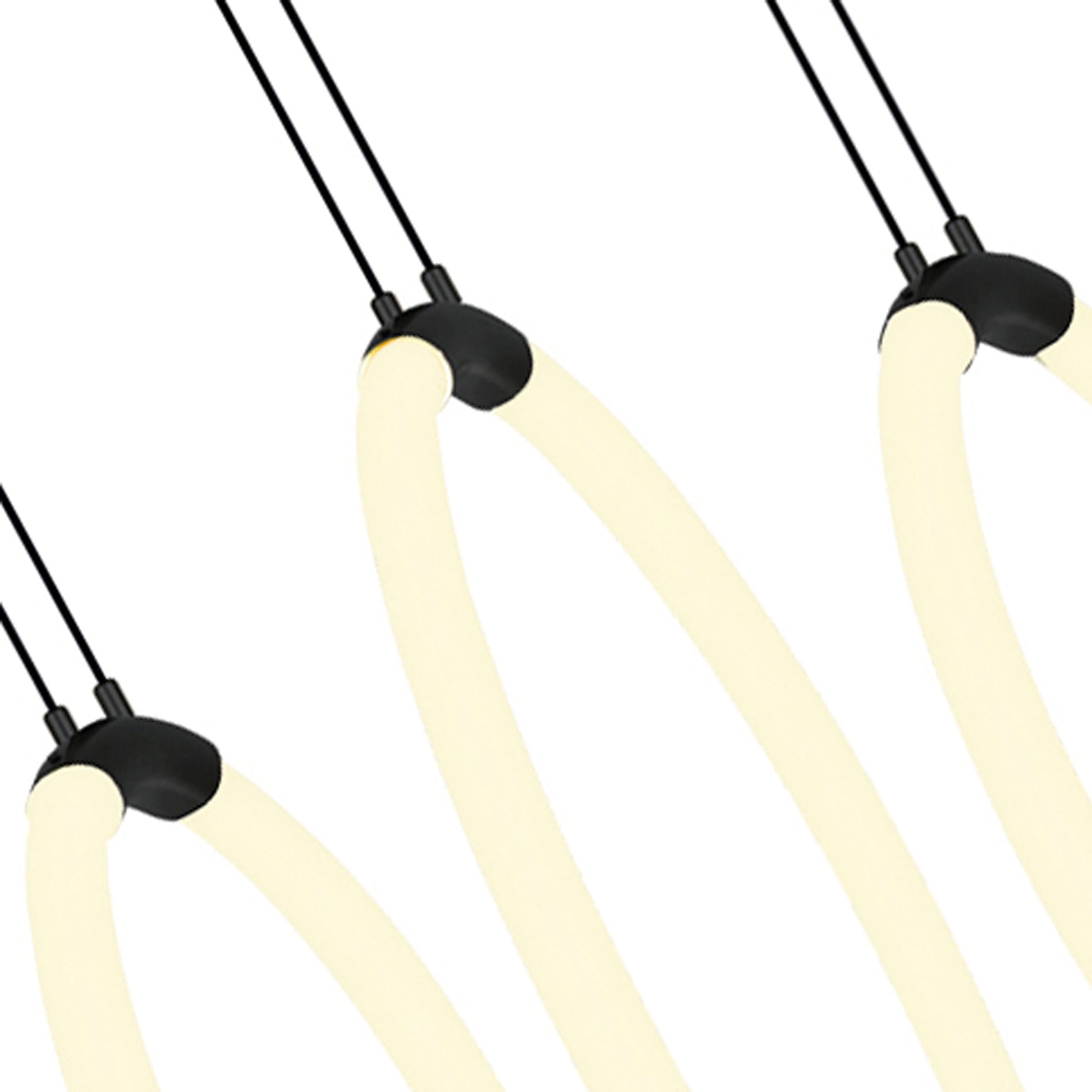 Hoops Integrated LED 23in 5 Ring Black Chandelier - CWI Lighting