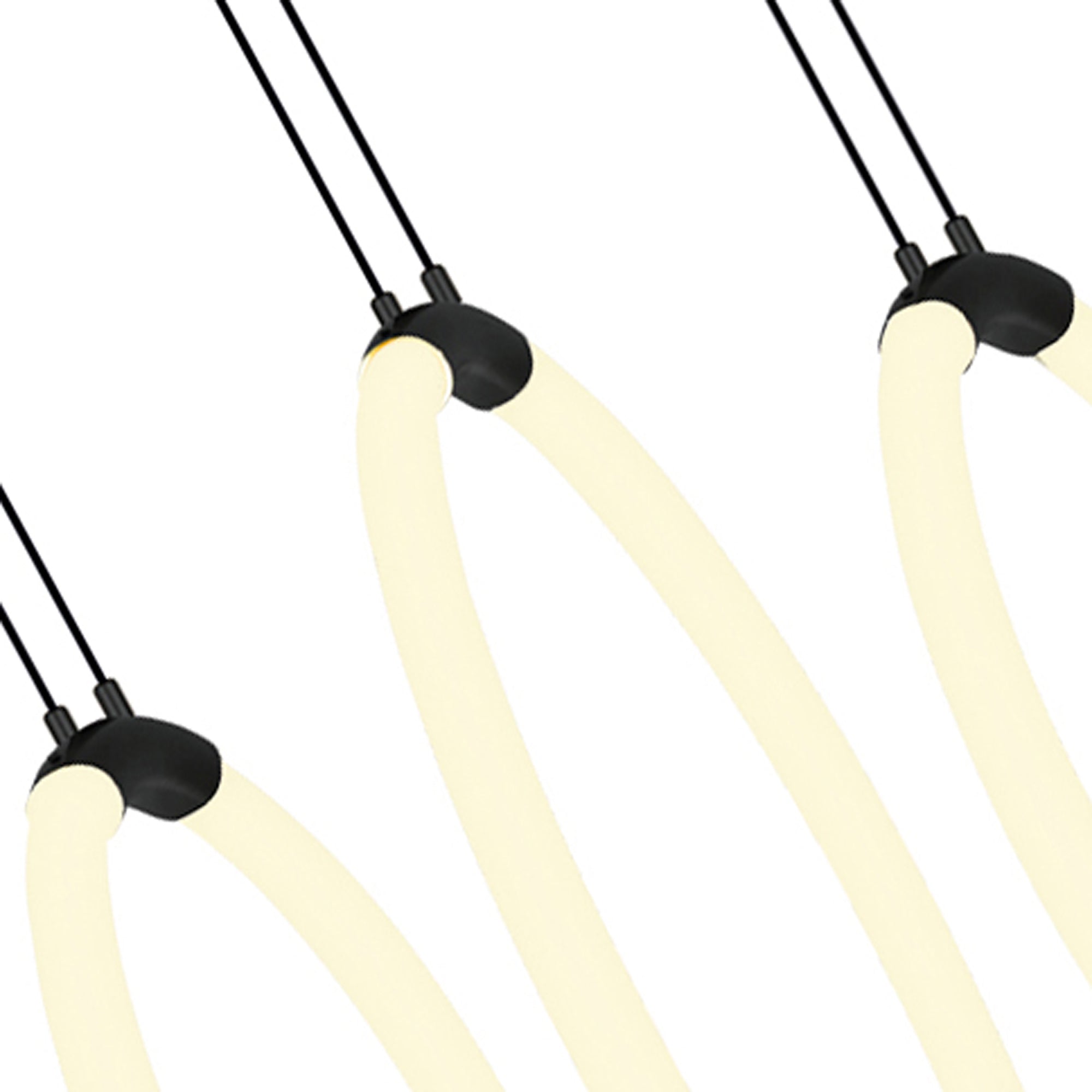 Hoops Integrated LED 23in 5 Ring Black Chandelier - CWI Lighting