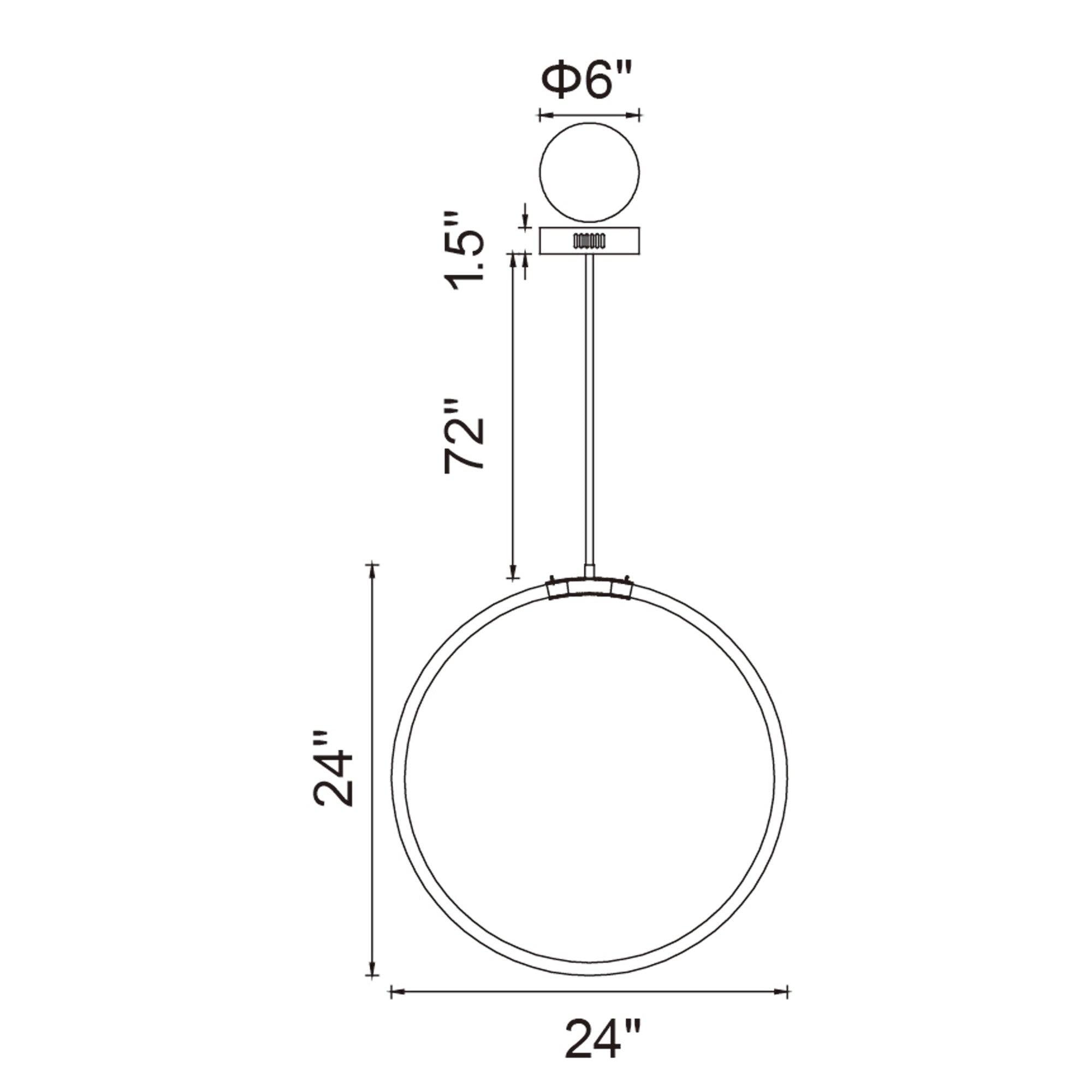 Hoops Integrated LED 24in Black Chandelier - CWI Lighting