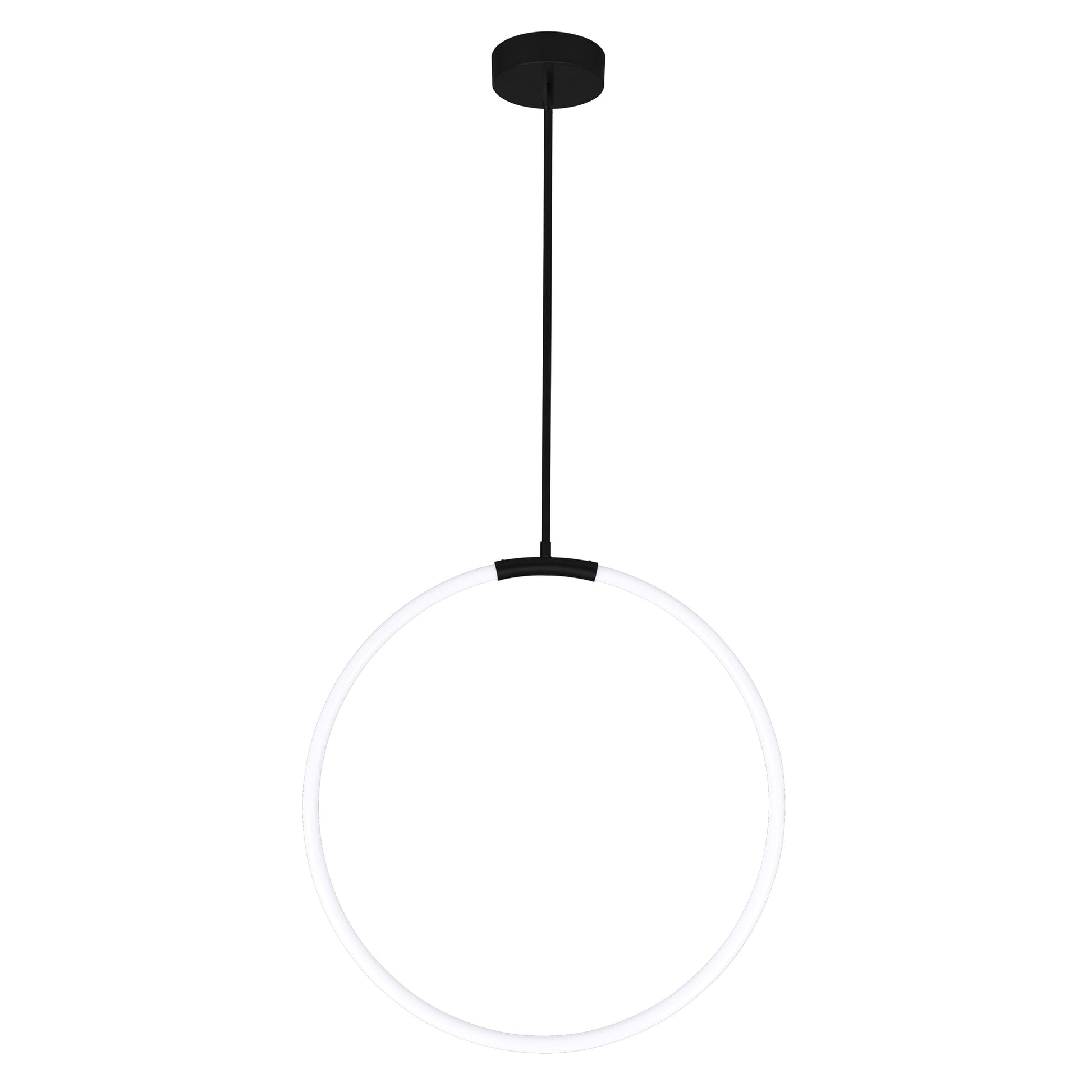 Hoops Integrated LED 24in Black Chandelier - CWI Lighting