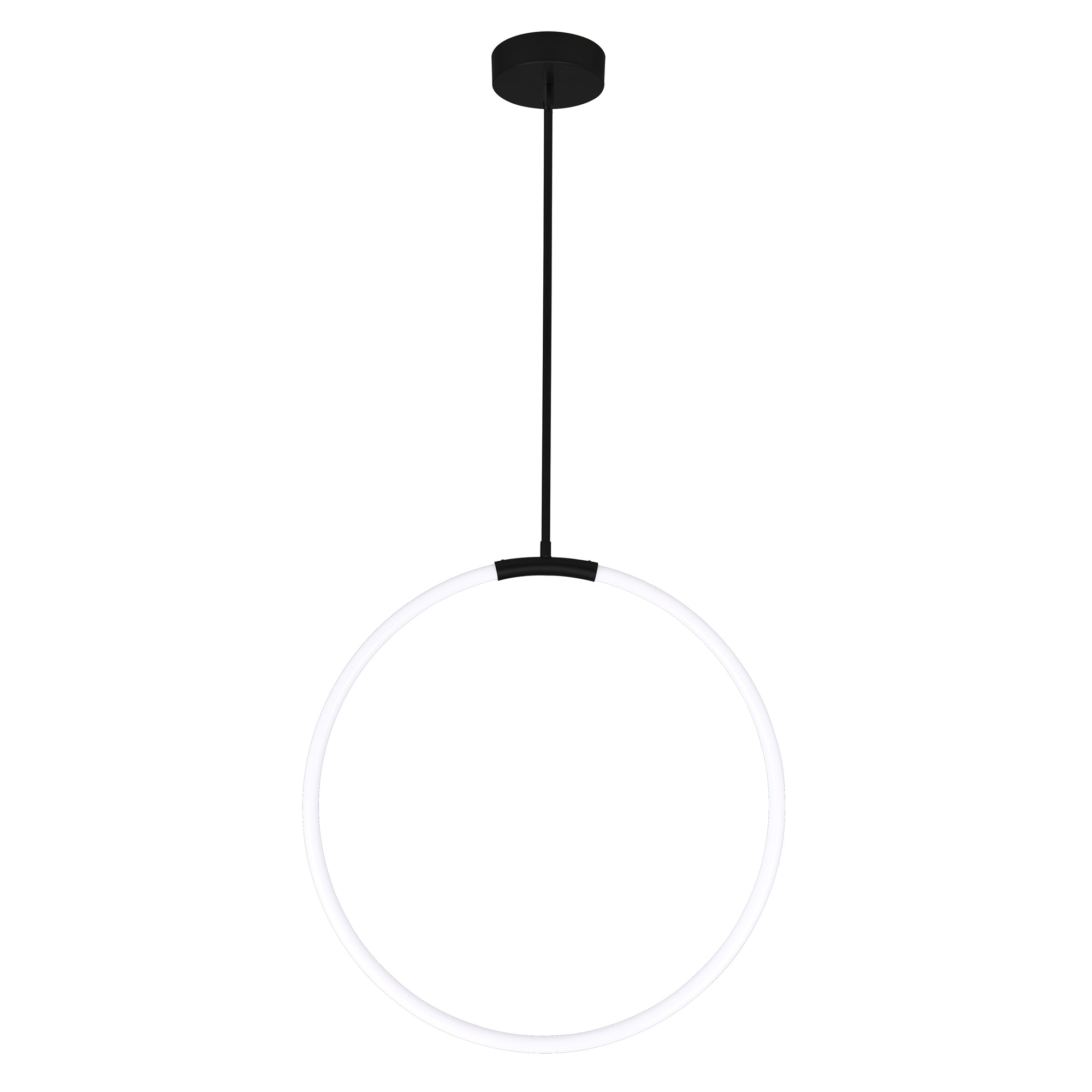Hoops Integrated LED 24in Black Chandelier - CWI Lighting