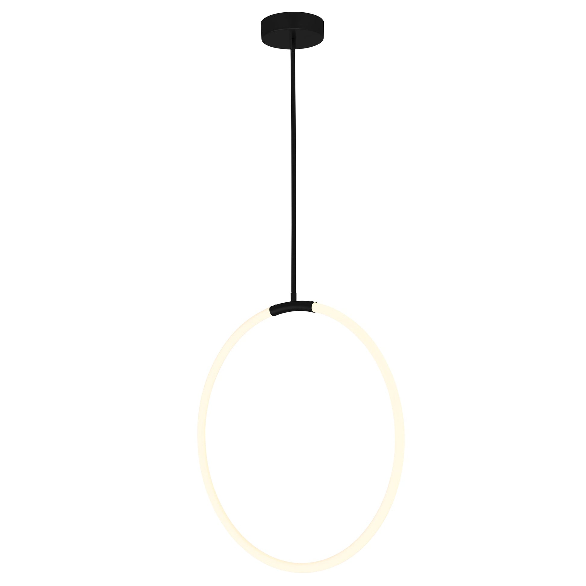 Hoops Integrated LED 24in Black Chandelier - CWI Lighting