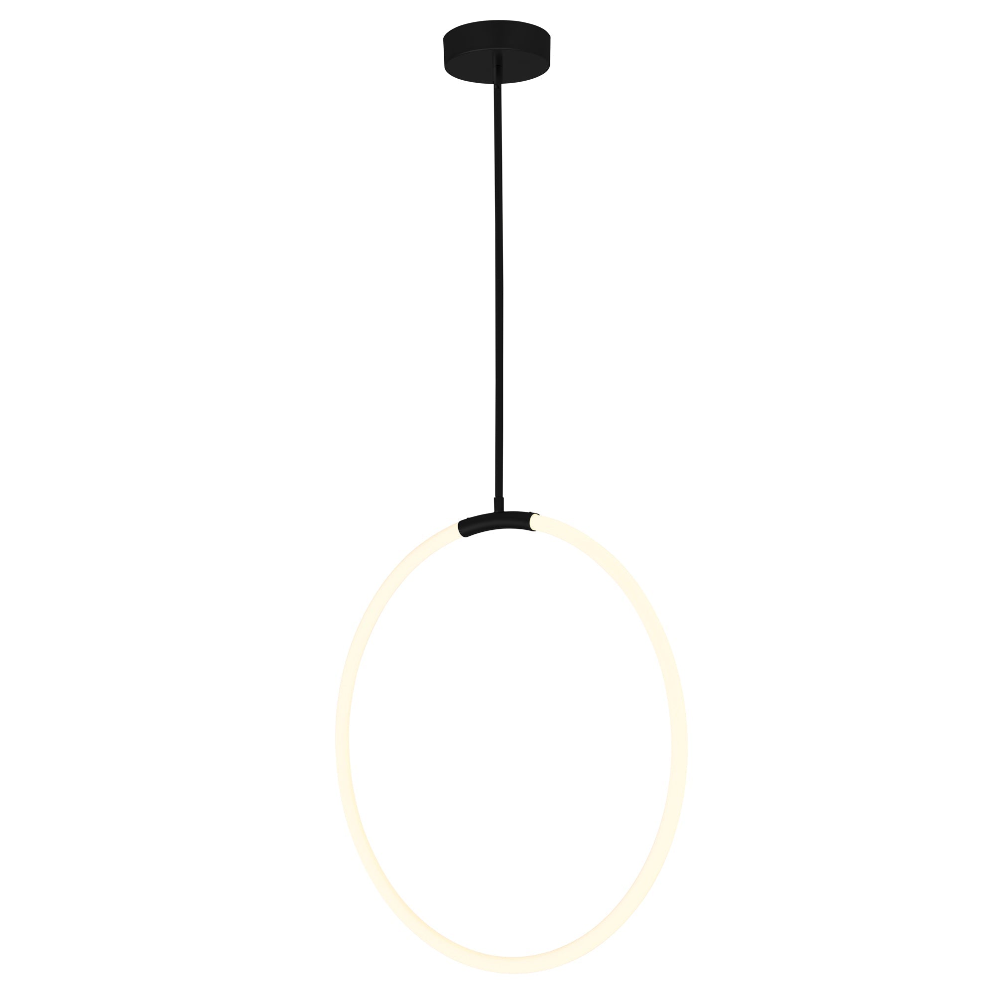 Hoops Integrated LED 24in Black Chandelier - CWI Lighting