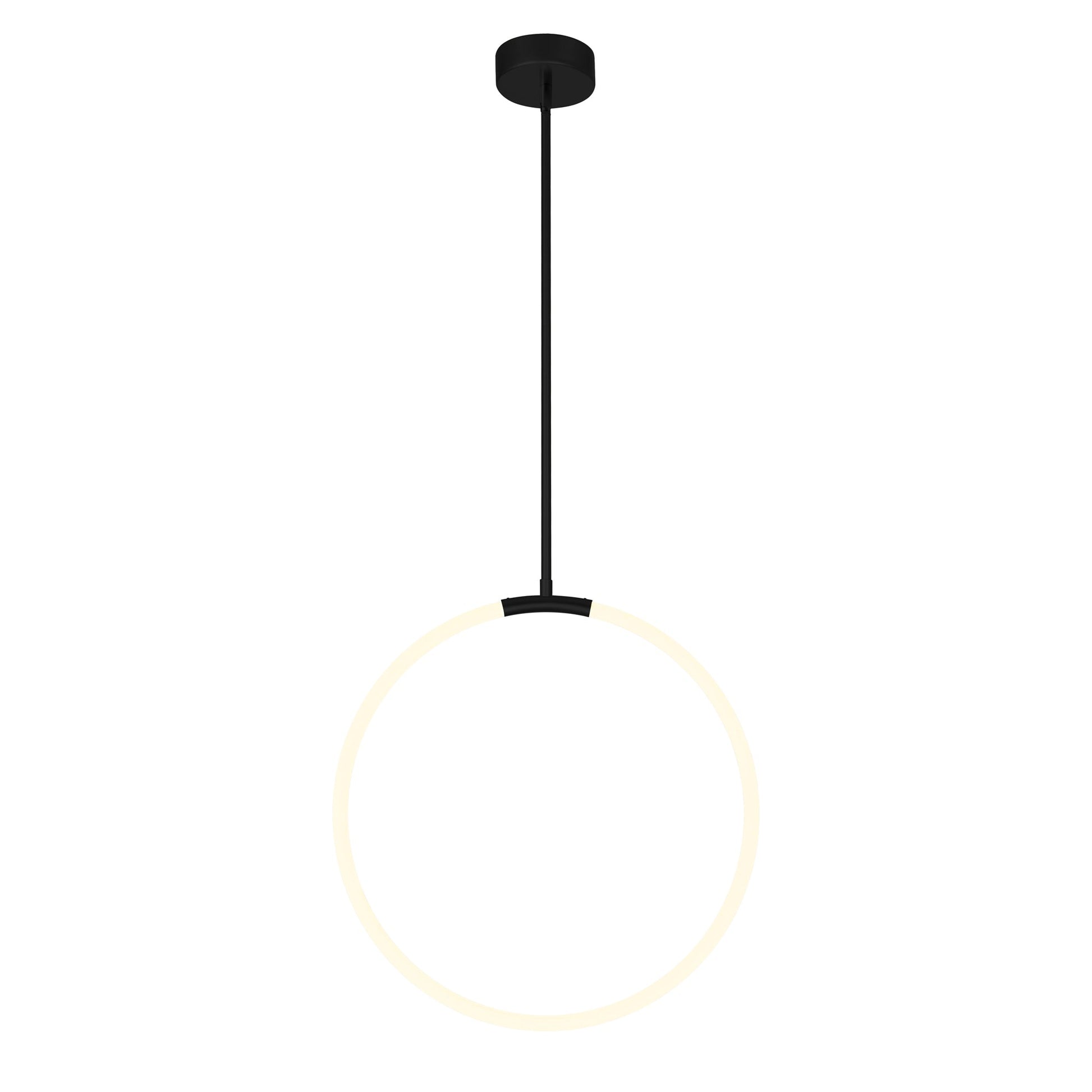 Hoops Integrated LED 24in Black Chandelier - CWI Lighting