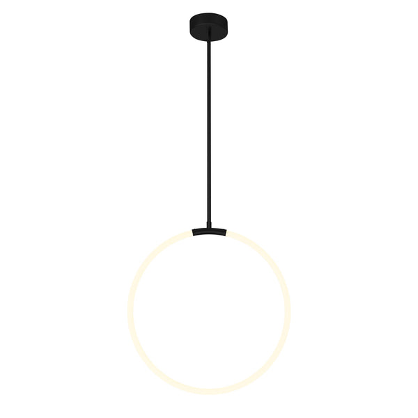 Hoops Integrated LED 24in Black Chandelier - CWI Lighting