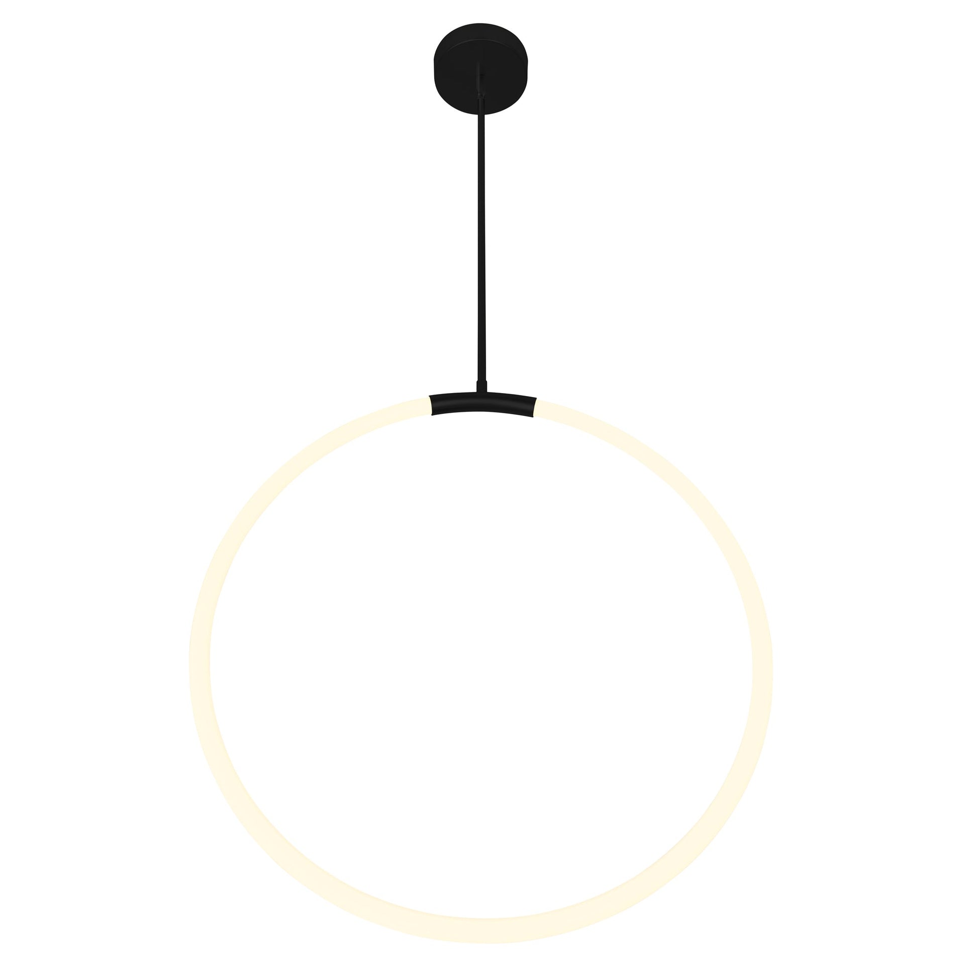 Hoops Integrated LED 24in Black Chandelier - CWI Lighting