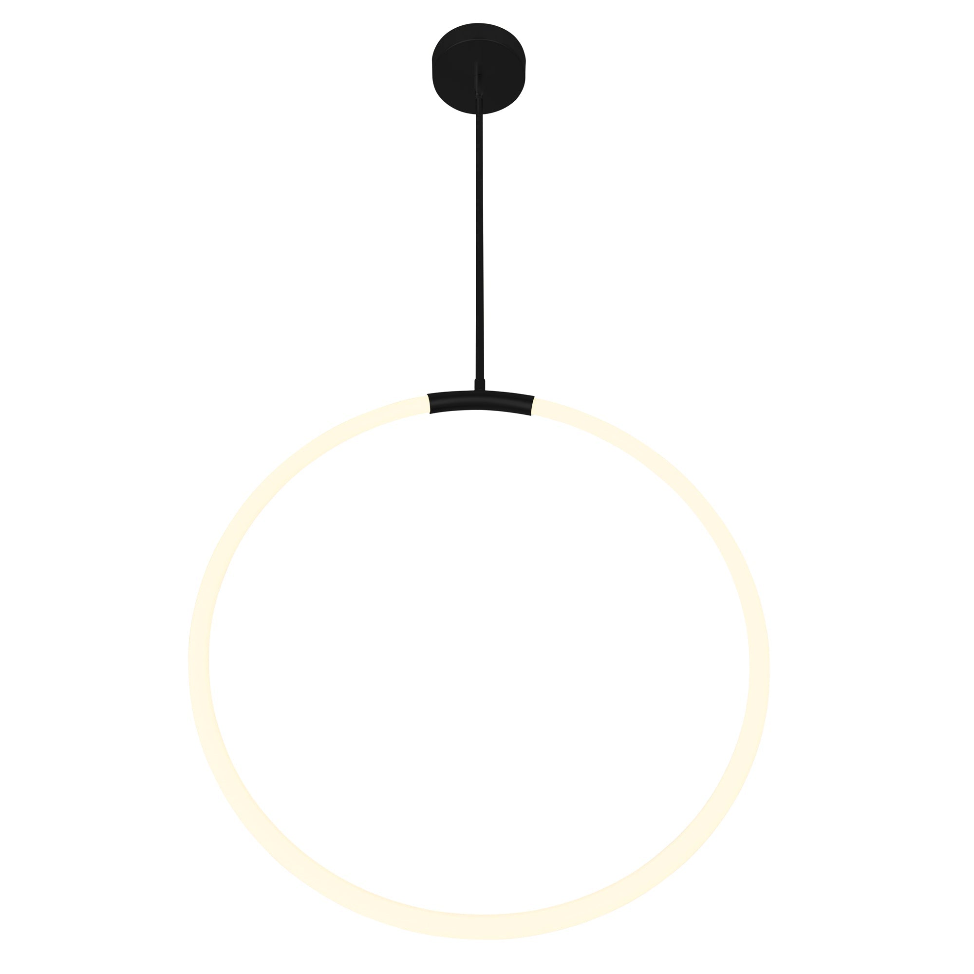 Hoops Integrated LED 24in Black Chandelier - CWI Lighting