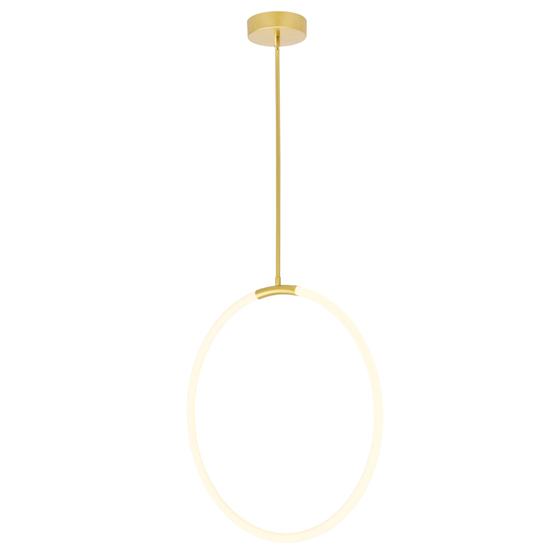 Hoops Integrated LED 24in Satin Gold Chandelier - CWI Lighting