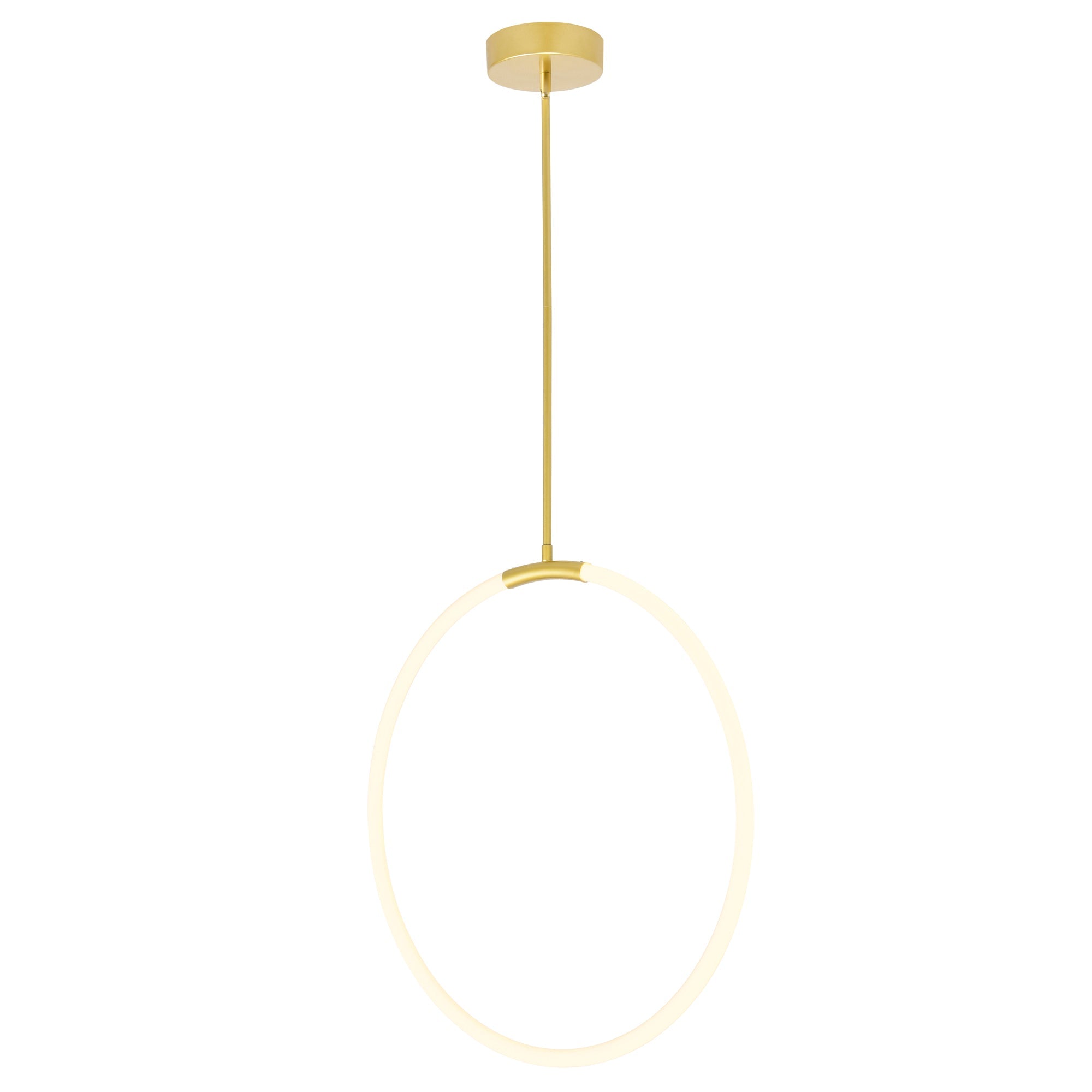 Hoops Integrated LED 24in Satin Gold Chandelier - CWI Lighting